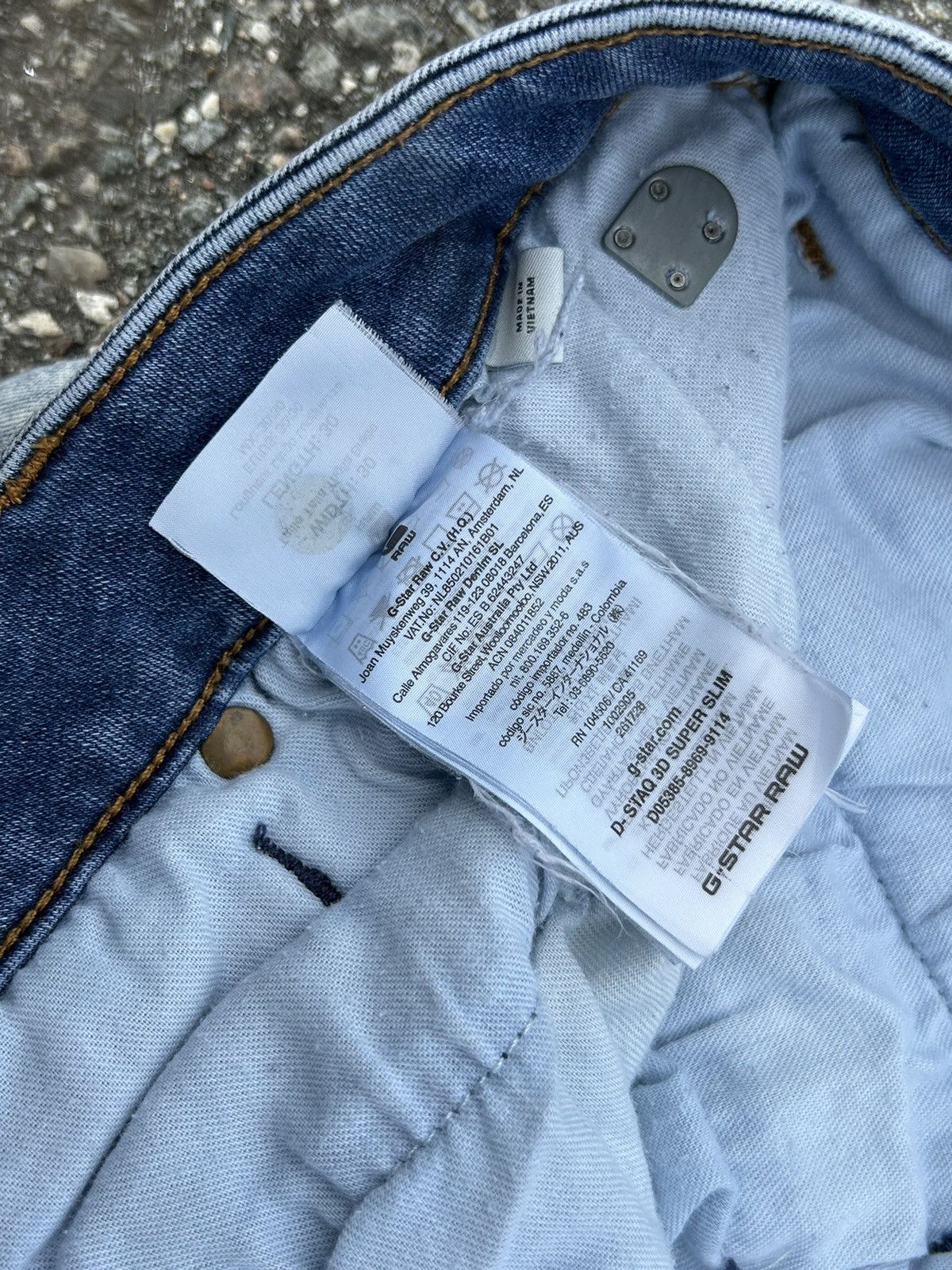 G-Star G Star Raw D- Staq 3D Super Slim Distressed Jeans Size US 30 / EU 46 - 14 Thumbnail