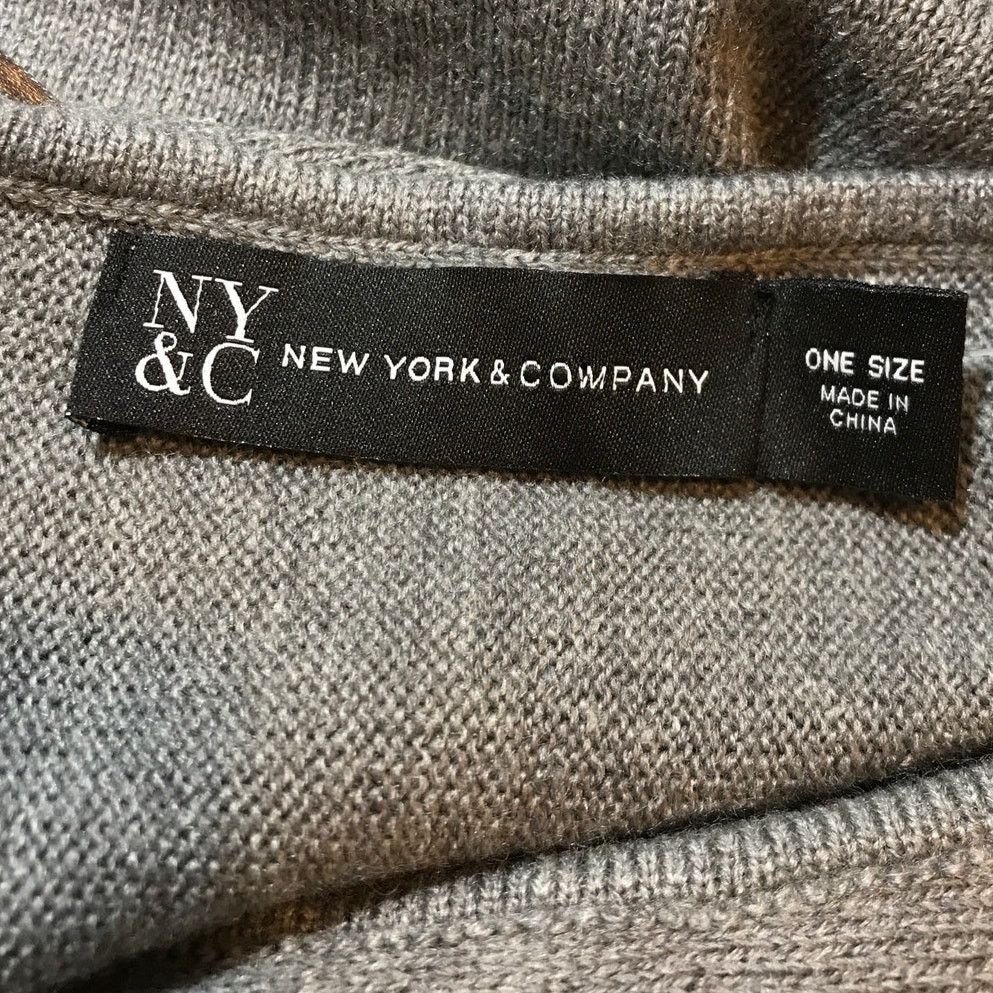 Other NWT NY&C Gray Black Striped Scoop Neck Poncho One Size Size ONE SIZE - 3 Thumbnail