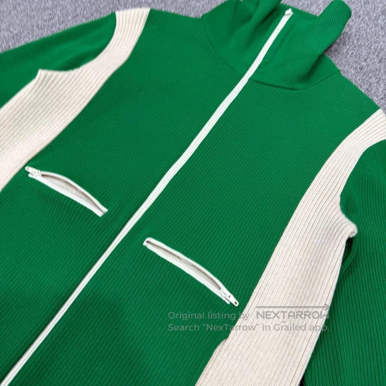 Valentino Valentino White Green Knit Zip Jacket. Size US M / EU 48-50 / 2 - 3 Thumbnail