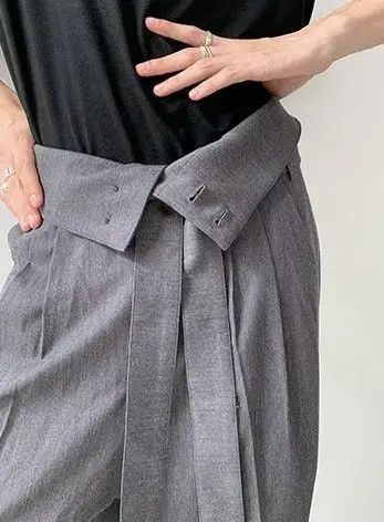 VIBE Cleanfit retro folded flap high waisted pleated pants Size US 30 / EU 46 - 6 Thumbnail