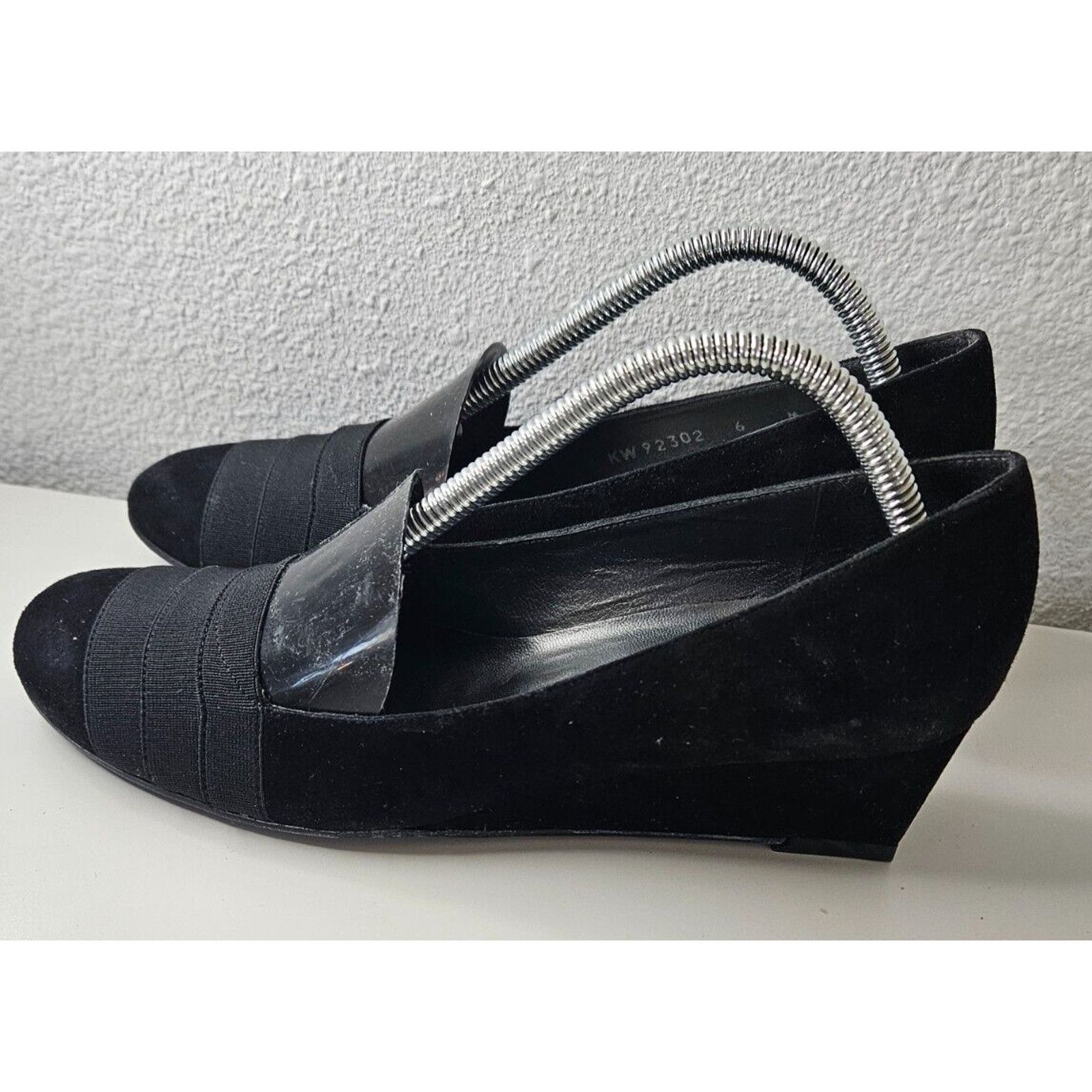 Stuart Weitzman Stuart Weitzman Perforated Black Suede Wedge Heels Size 6M Size US 5 / IT 35 - 4 Thumbnail