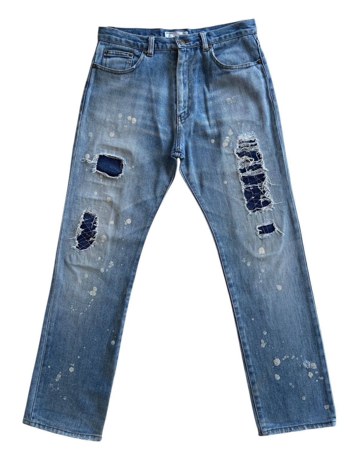 Japanese Brand Japanese TTU Distressed Paint Splatters Patchwork Denim Size US 29 - 1 Thumbnail