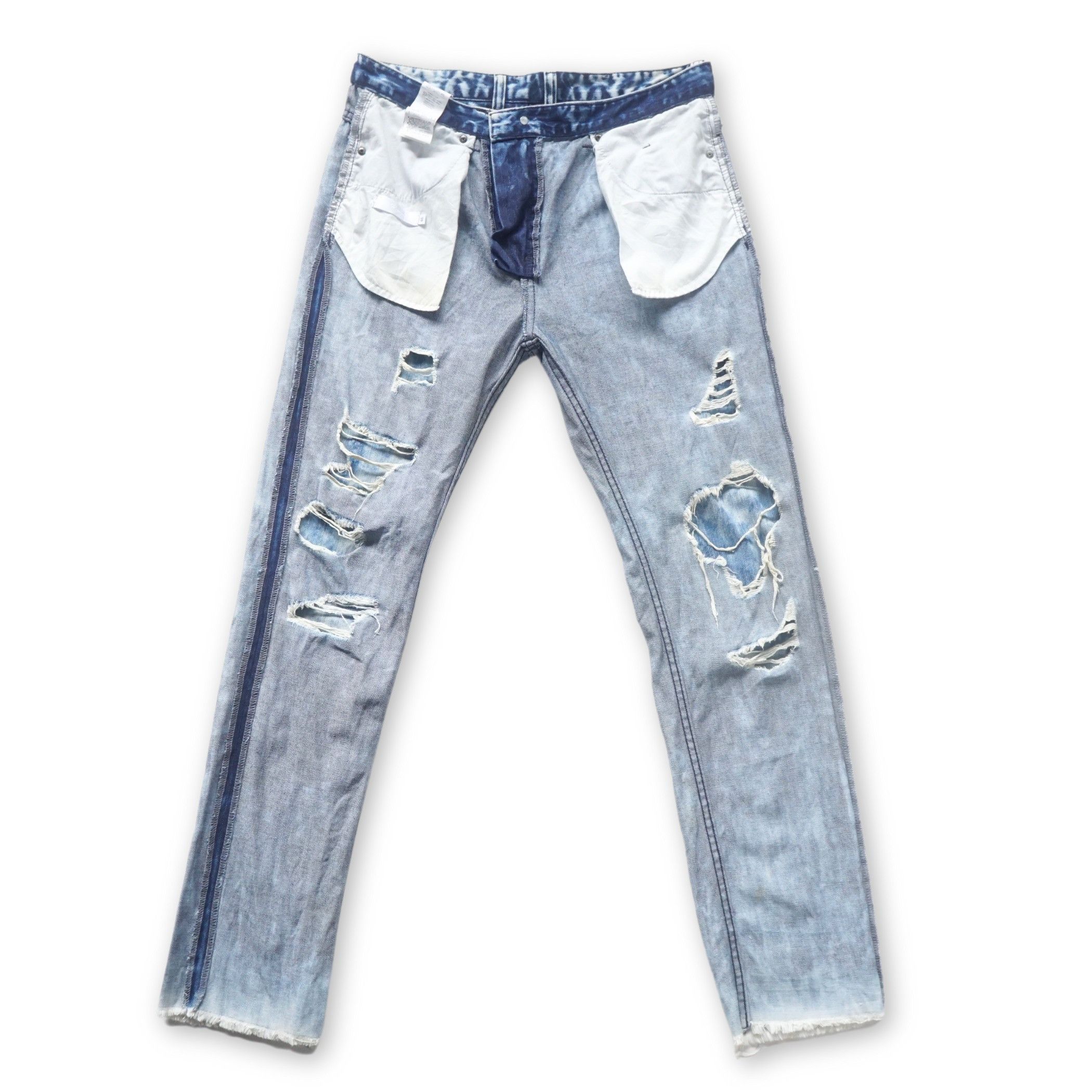 Japanese Brand RINGS Acid Wash Distressed Ripped Jeans Size US 32 / EU 48 - 8 Thumbnail