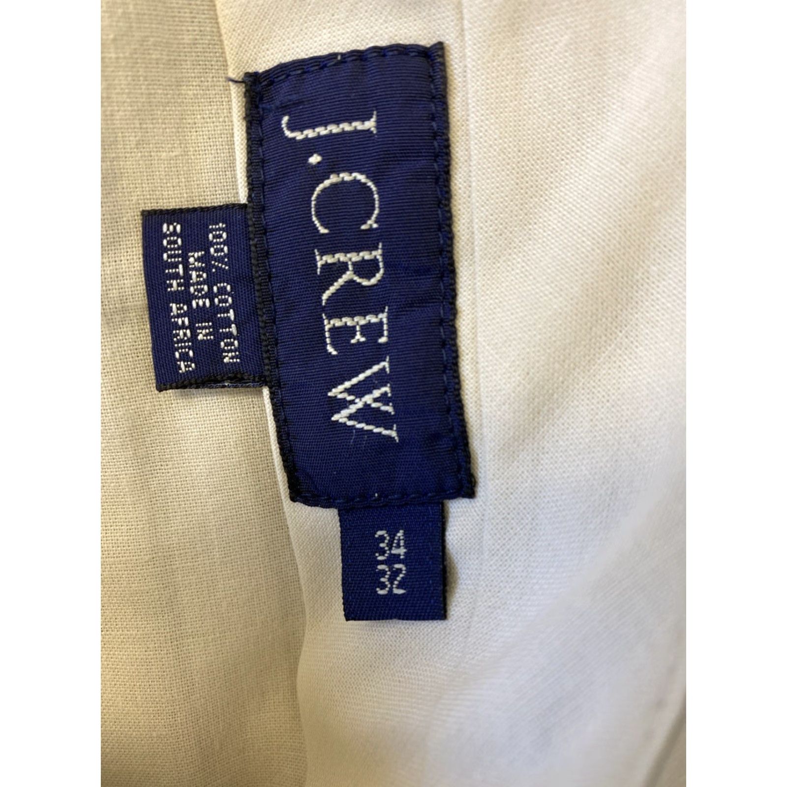 J.Crew J. Crew Men’s Chino Pants Solid Beige 34x32 Relaxed Tapered Pleated Front 100% Cotton / Selvage Button Closure Mens Pants Size US 34 / EU 50 - 8 Thumbnail