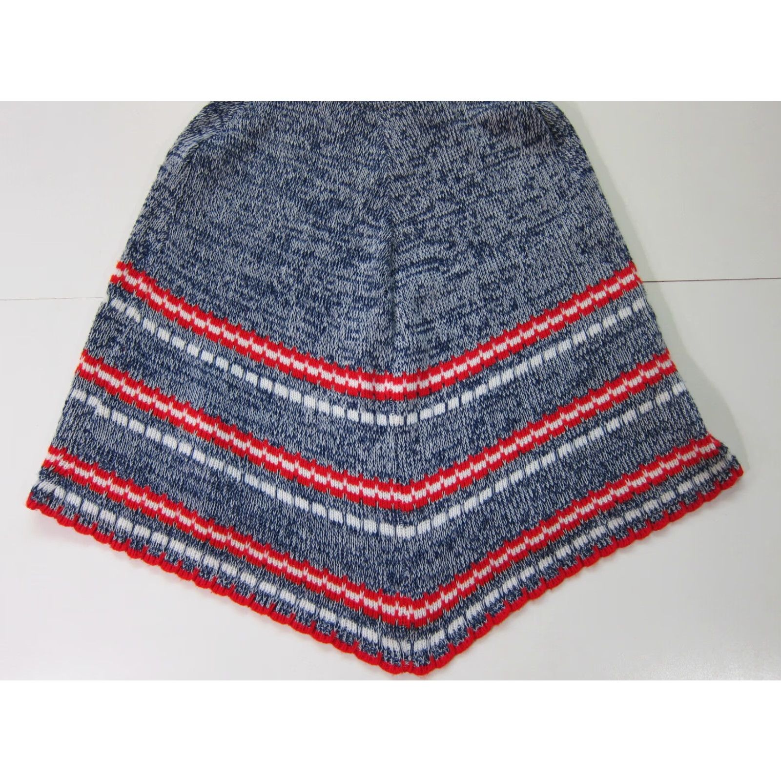 Vintage Vintage Scotch English Red Blue White Knit Collar Pullover Poncho Sweater OS Size ONE SIZE - 7 Thumbnail