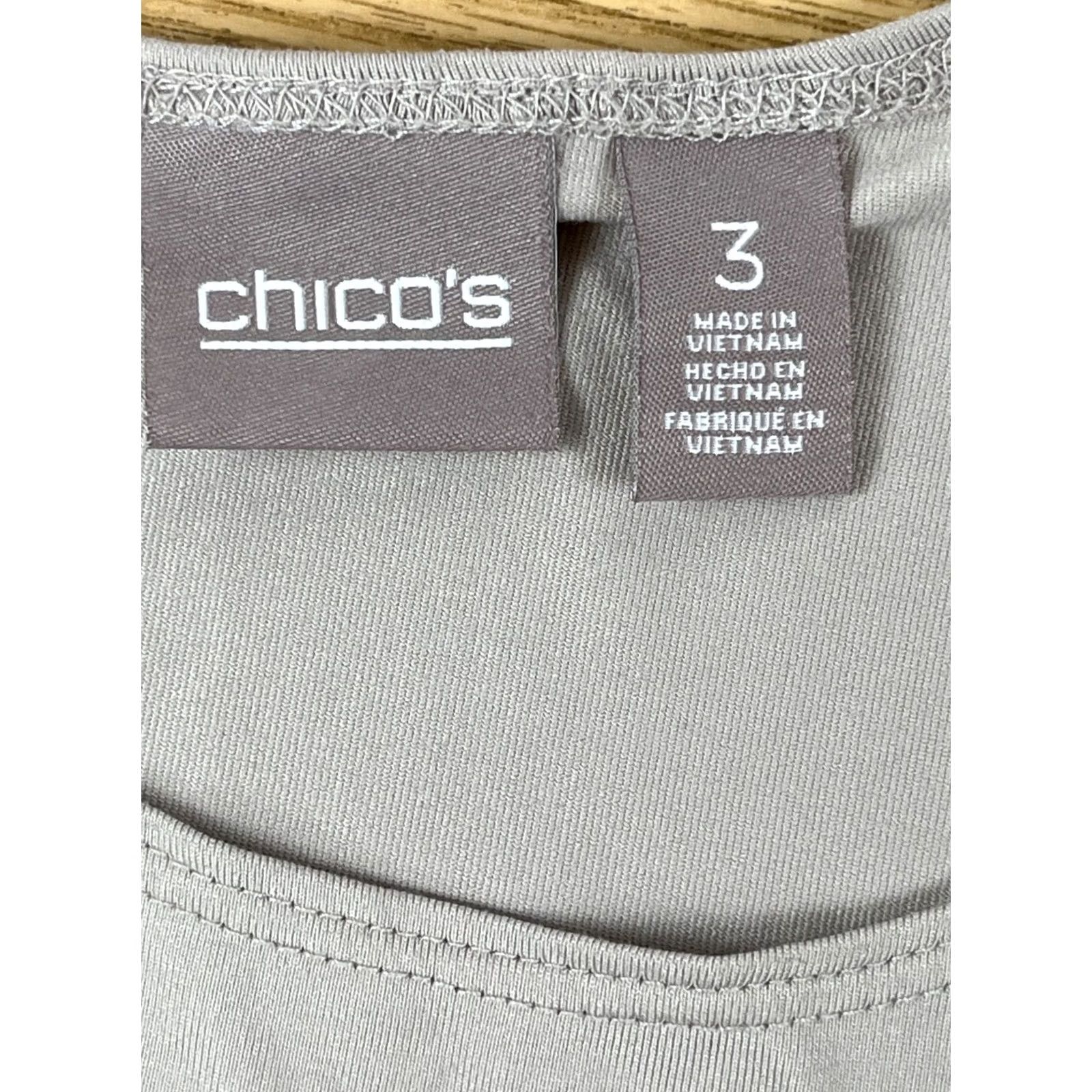 Vintage Chicos Tank Top Womens Beige Scoop Neck Nylon Spandex Sleeveless Casual Comfort Size XS / US 0-2 / IT 36-38 - 7 Thumbnail