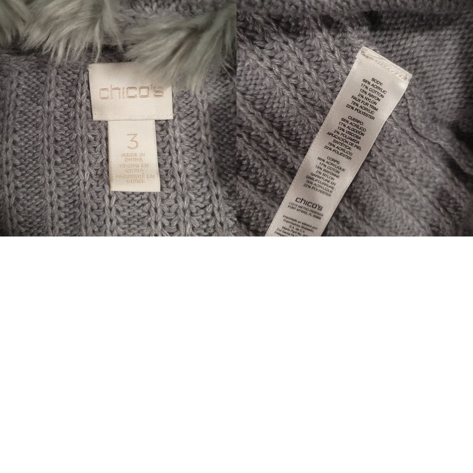 Vintage Chico’s Grey Fringe Detail Sleeveless Cardigan Sweater XL Women Size XL / US 12-14 / IT 48-50 - 8 Thumbnail