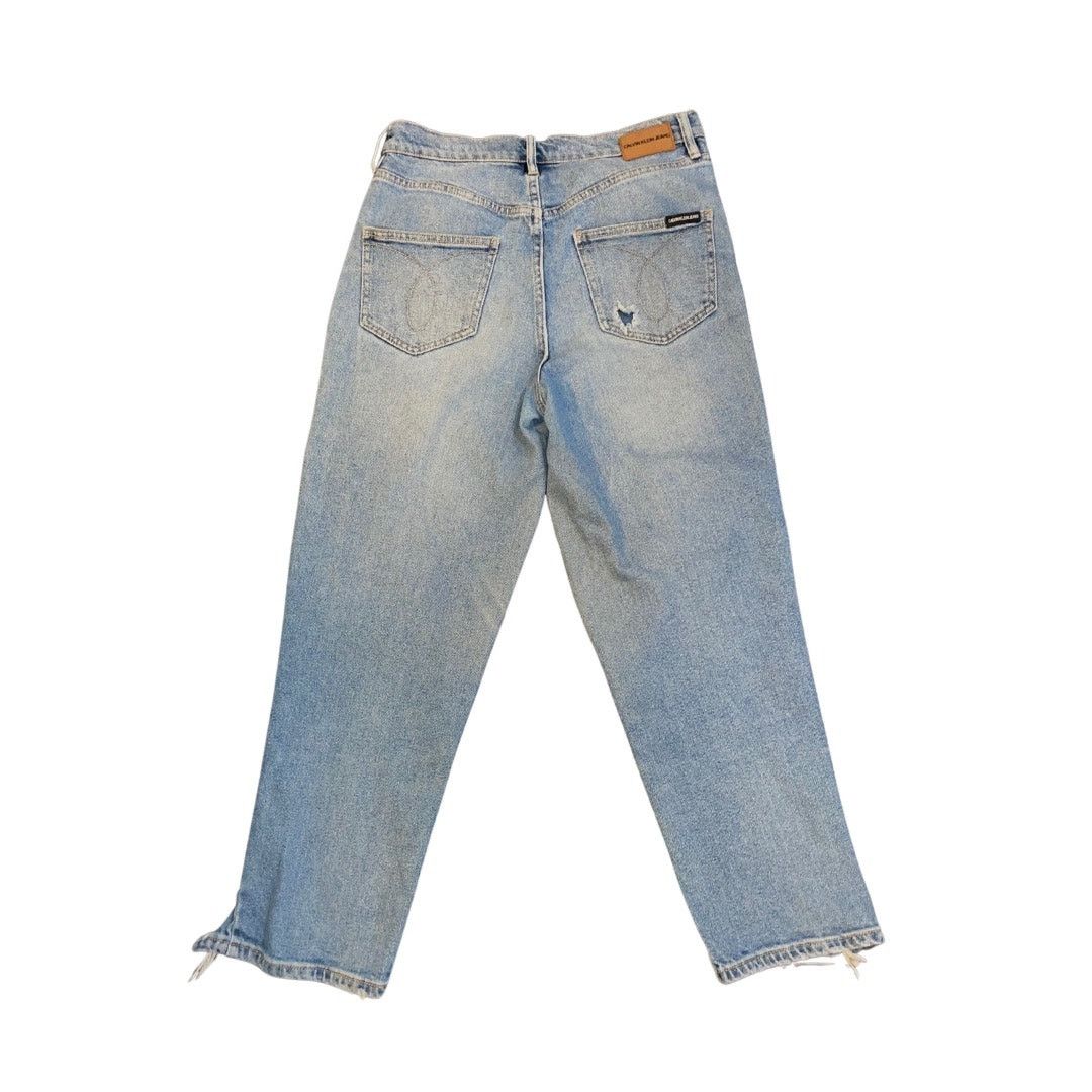 Calvin Klein Jeans Pants High Waisted Straight Leg distressed frayed hem Size 28" / US 6 / IT 42 - 2 Thumbnail
