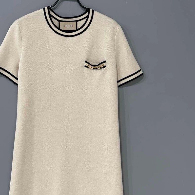 Gucci Beige Knit Dress with Gucci Details-2505 Size L / US 10 / IT 46 - 2 Thumbnail