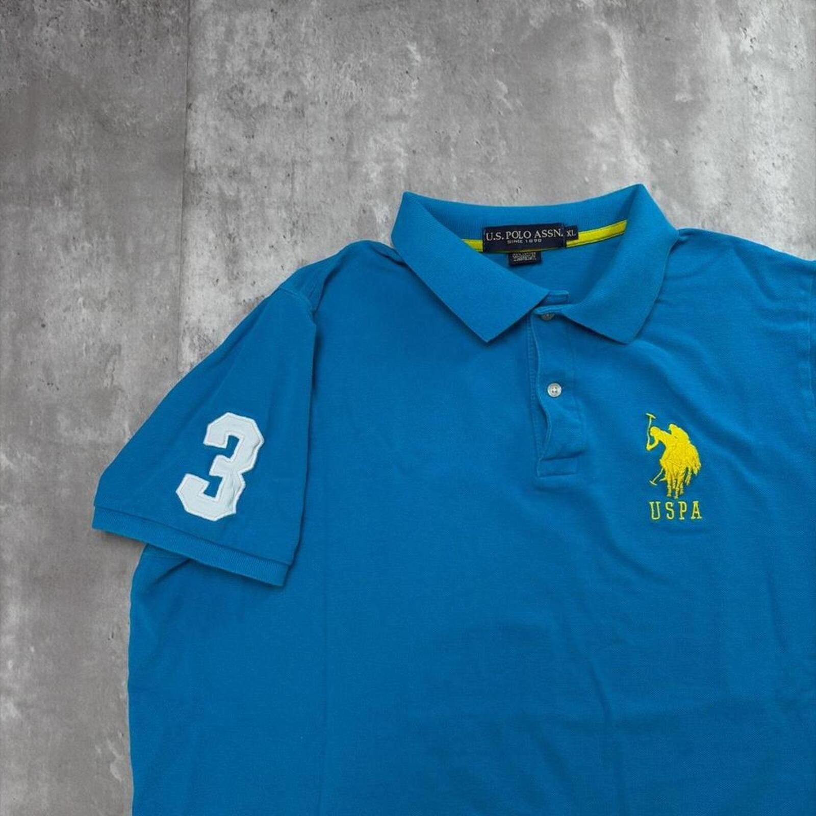 U.S. Polo Assn. Y2K Teal U.S. Polo Assn Grunge Big Pony Polo Shirt Size US XL / EU 56 / 4 - 3 Thumbnail