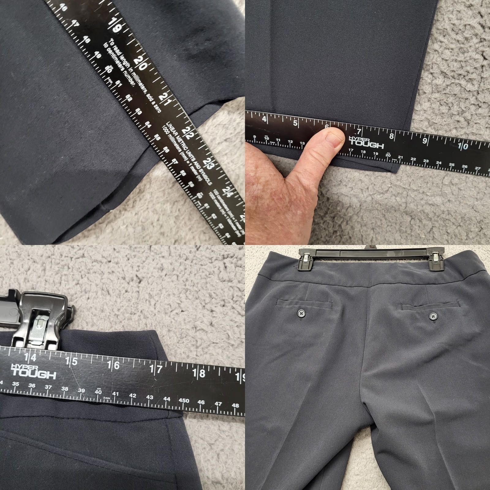 Vintage Zac & Rachel Women's Size 12 Flat Front Stretch Dress Pant Black Onyx Casual Dress Pants Wide-Leg Regular Fit Size 34" / US 12 / IT 48 - 8 Thumbnail