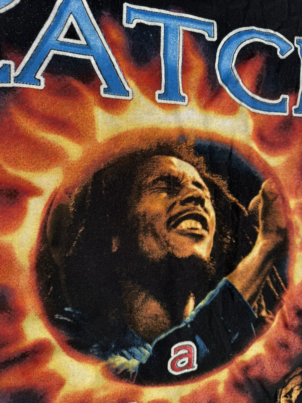 Bob Marley × Rap Tees × Vintage Bob Marley Catch A Fire Vintage 90s Rap Tour Concert T-Shirt Size US L / EU 52-54 / 3 - 6 Thumbnail
