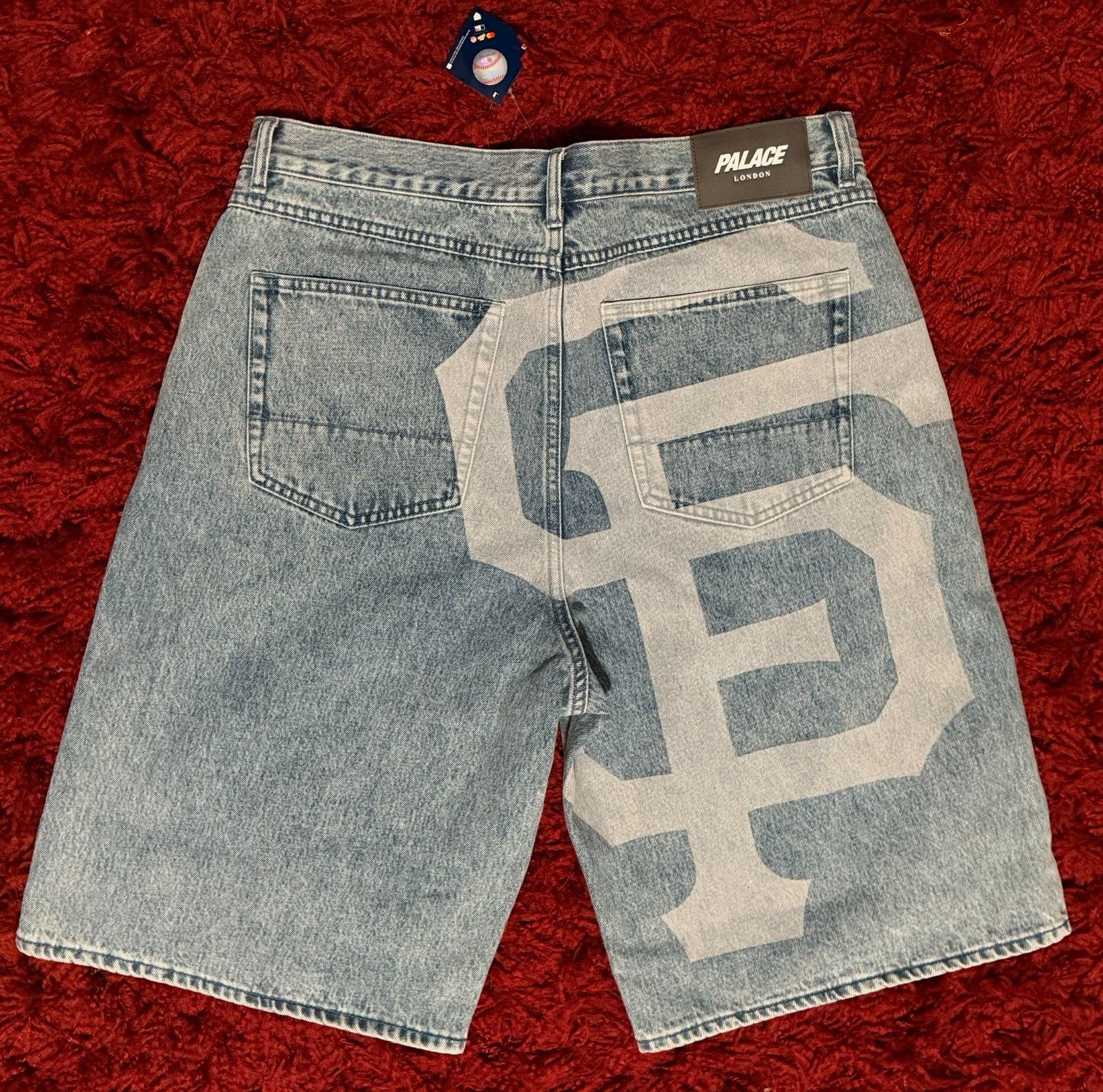 Palace Palace San Francisco Giants Baggy Denim Shorts Stone Wash 36 Size US 36 / EU 52 - 2 Thumbnail