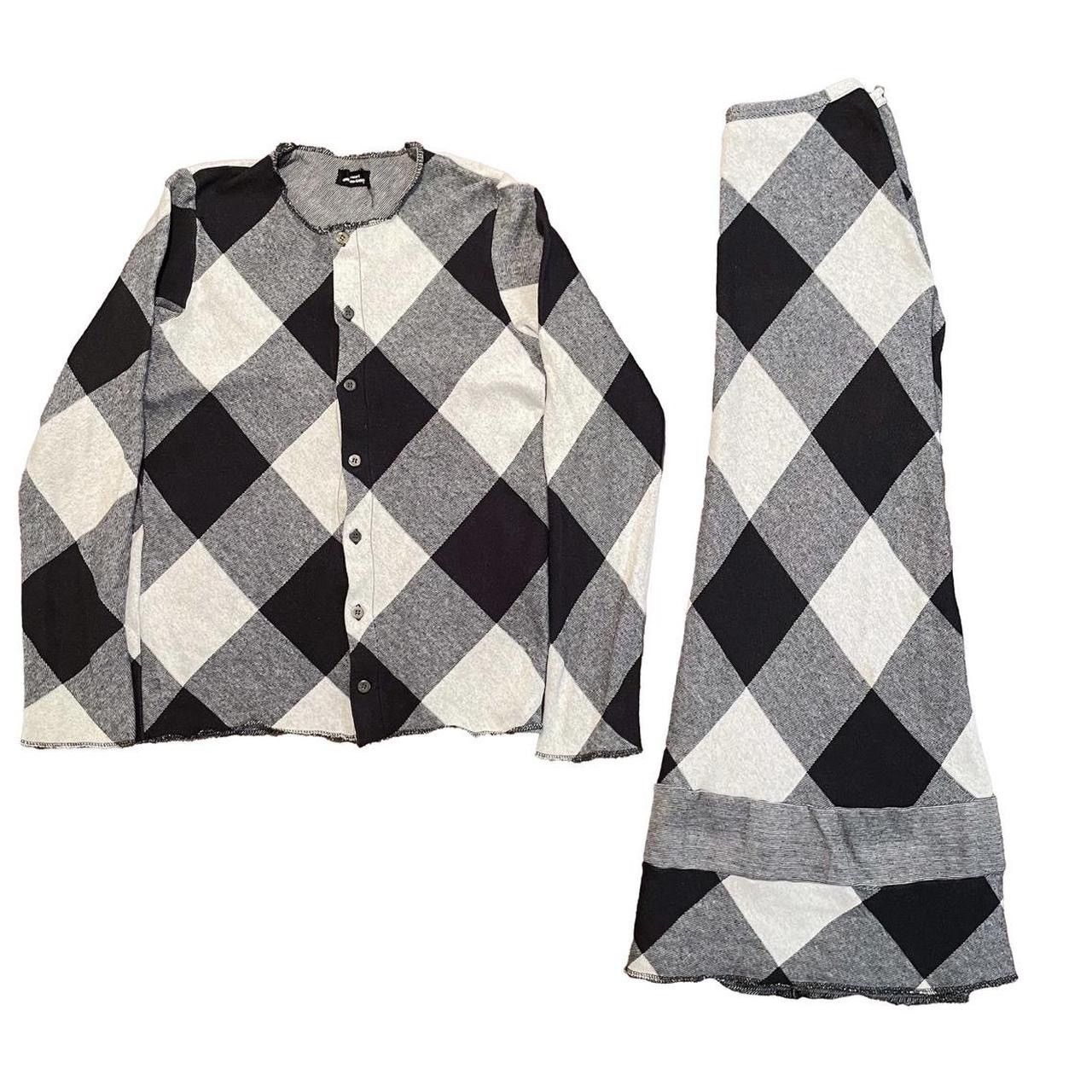 image of Tricot Comme Des Garcons Comme Des Garcons Tricot Set Checkered in Grey, Women's (Size Small)