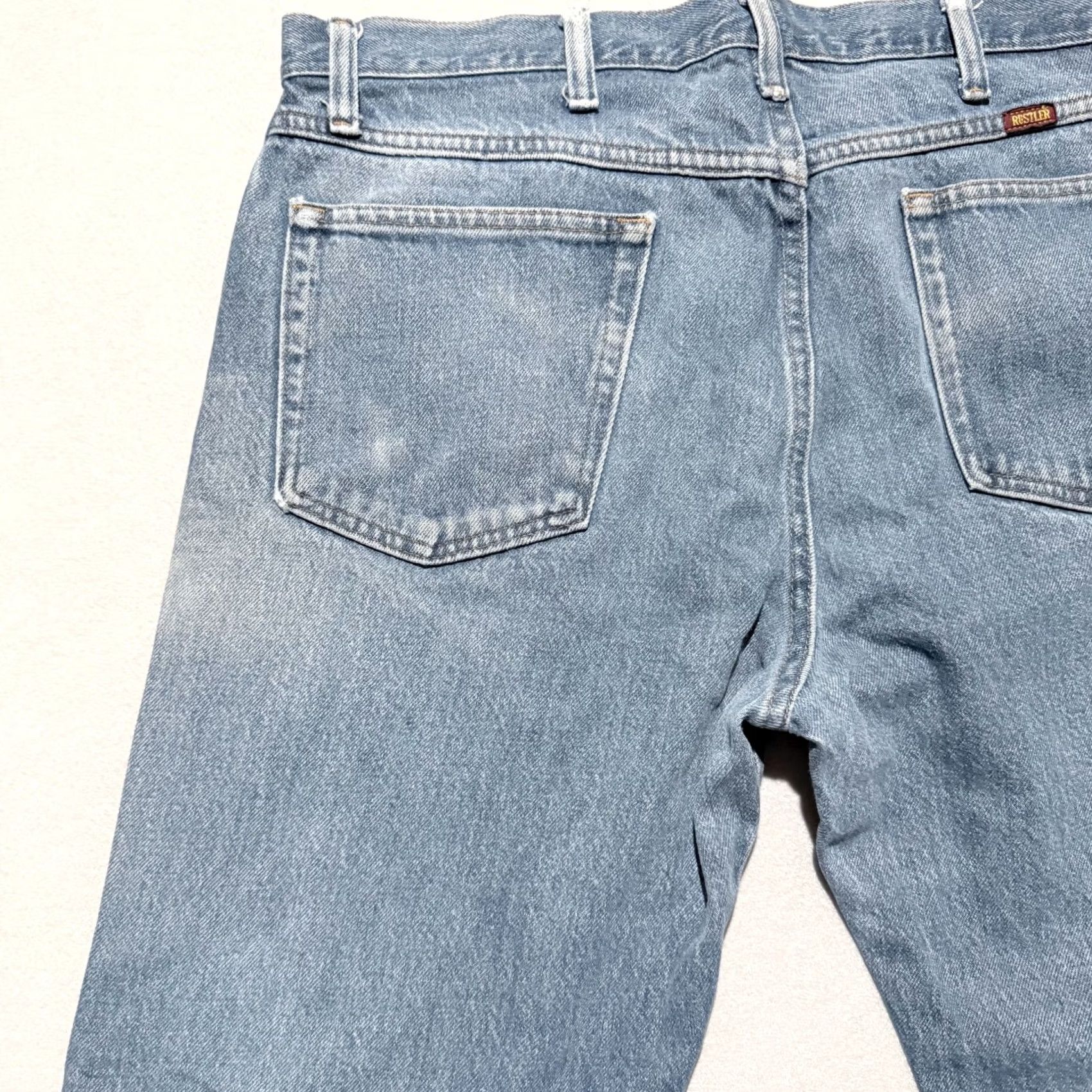 Wrangler Wrangler Rustler Straight Jeans Regular 36 Blue Mens 36 X 30 Stonewash Denim Distressed Cowboy Western 90s? Size US 36 / EU 52 - 7 Thumbnail