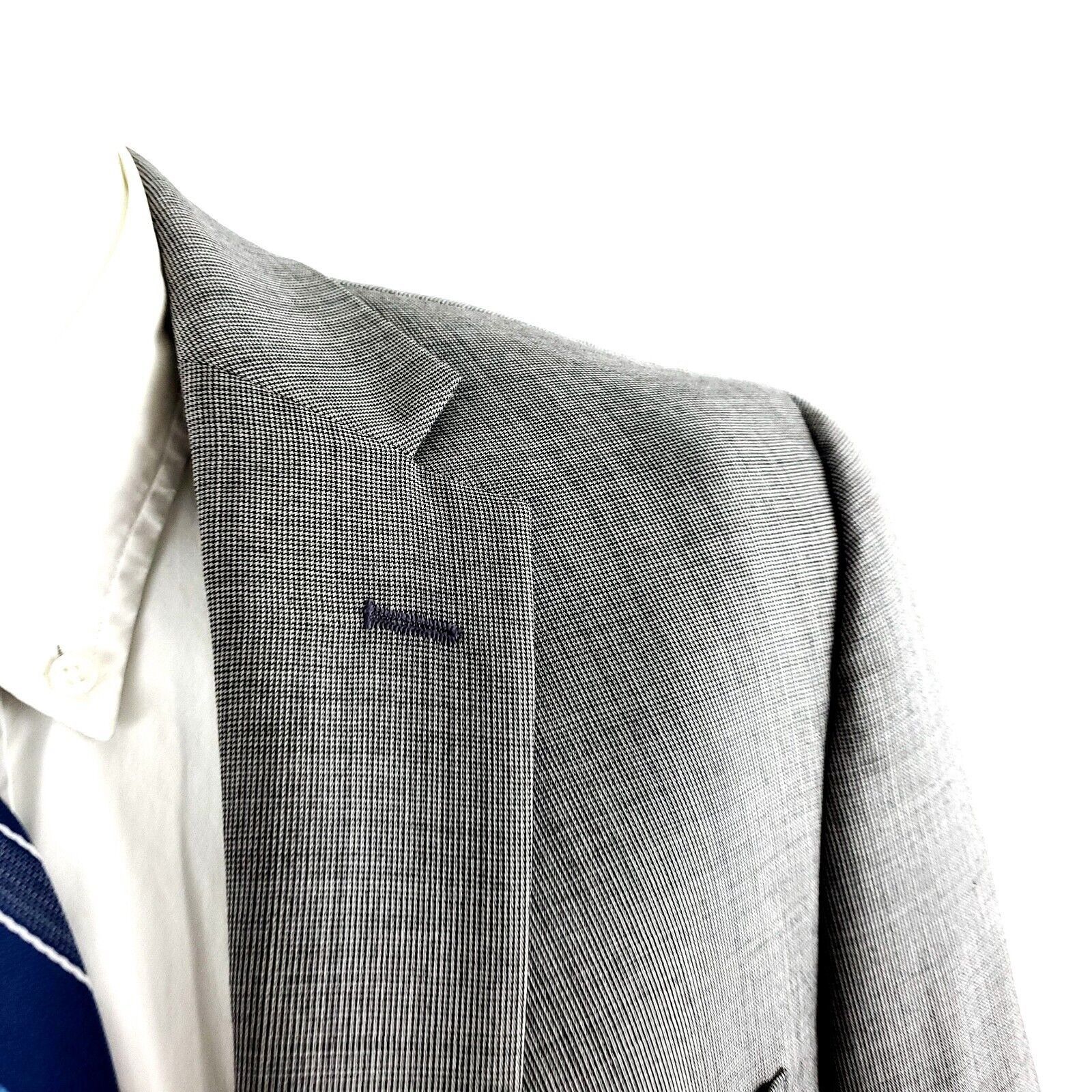 Jos. A. Bank Joseph Jos A Bank Wool 2 Button Blazer 38R Gray Star Check T Size 38R - 2 Thumbnail