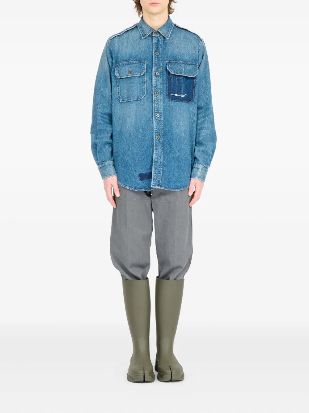 Maison Margiela o1w1db10526 Denim Shirt in Blue Size US M / EU 48-50 / 2 - 2 Thumbnail