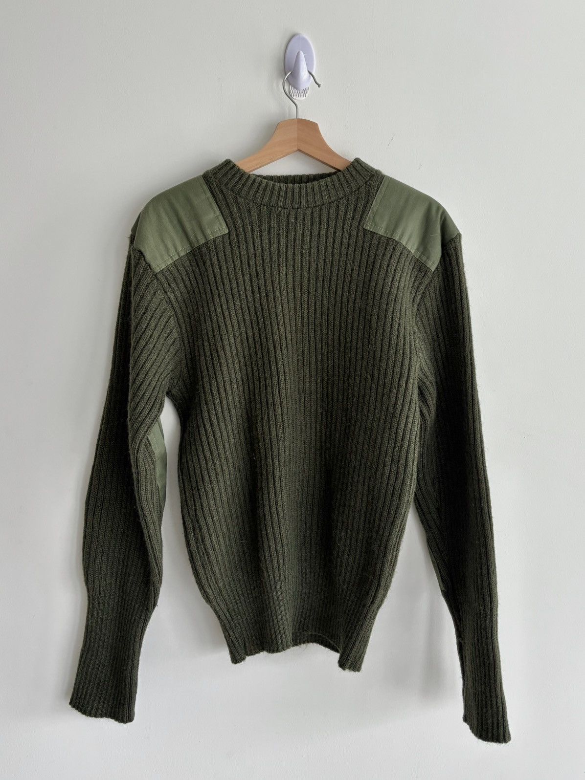 Other US Army Wool Ribbed Elbow Patch Military Sweater Olive Green Size US S / EU 44-46 / 1 - 1 Thumbnail
