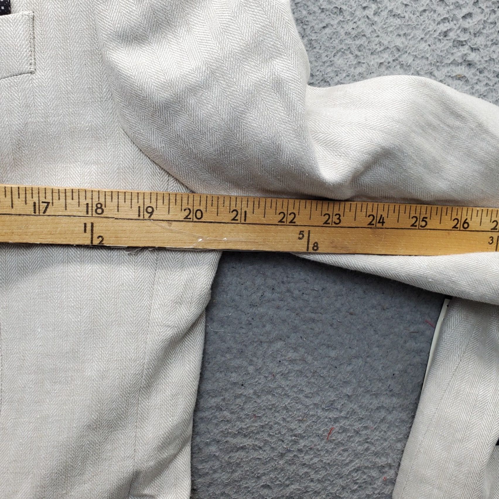Stafford Stafford Mens Blazer Jacket Notch Lapel Tan Herringbone Linen Cotton 40R Size Mens Length 30 Chest 20.5 Size 40R - 4 Thumbnail