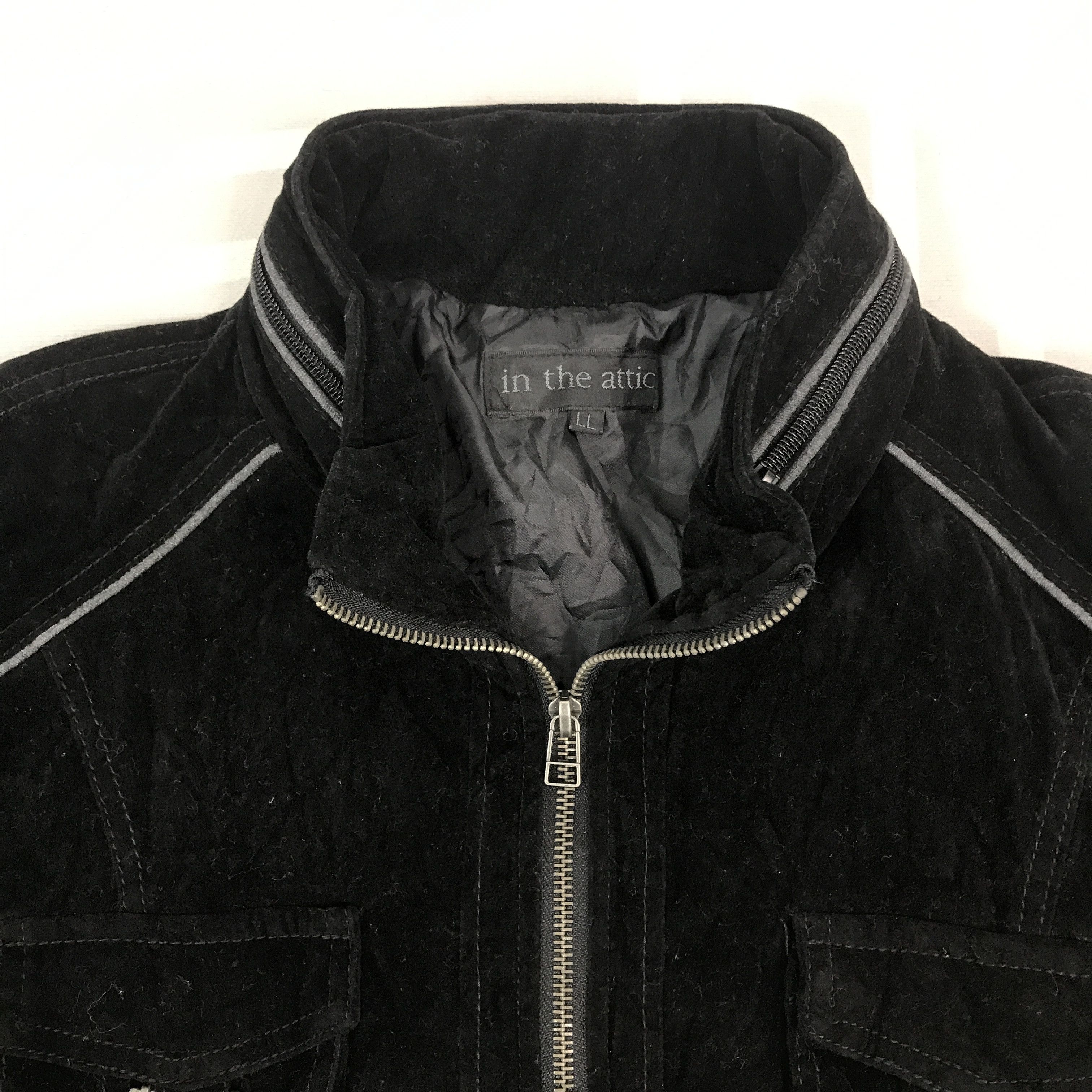 In The Attic × Japanese Brand In The Attic Japan Black Velvet design zipper Jacket Size US L / EU 52-54 / 3 - 8 Thumbnail