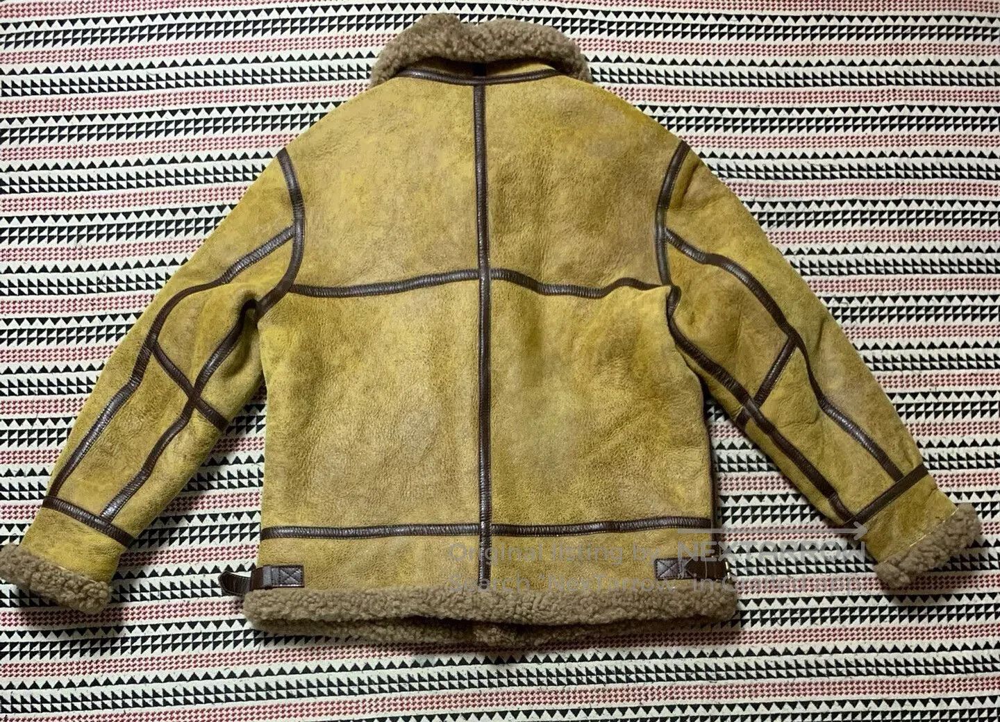 Vintage vintage kuzu deri shearling motorcycle jacket. Size US S / EU 44-46 / 1 - 2 Thumbnail
