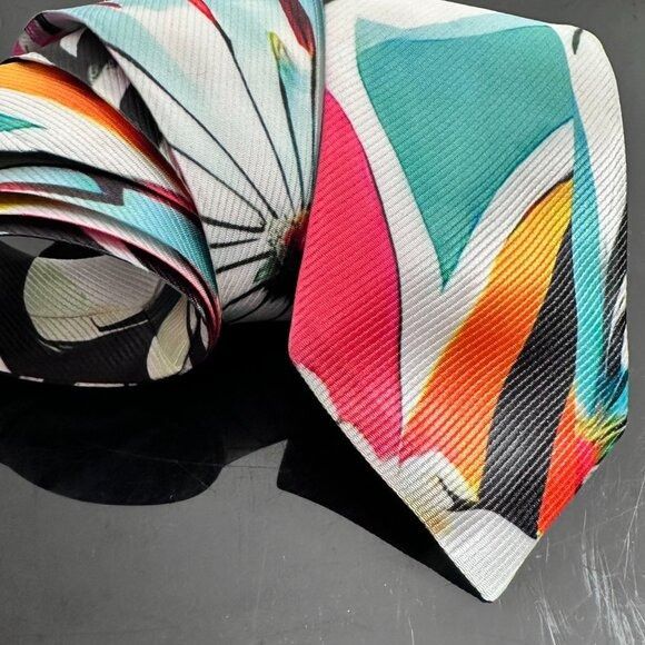 Other Floral Patchwork Tie Retro Designer Menswear Tie Necktie Mid Size ONE SIZE - 5 Thumbnail