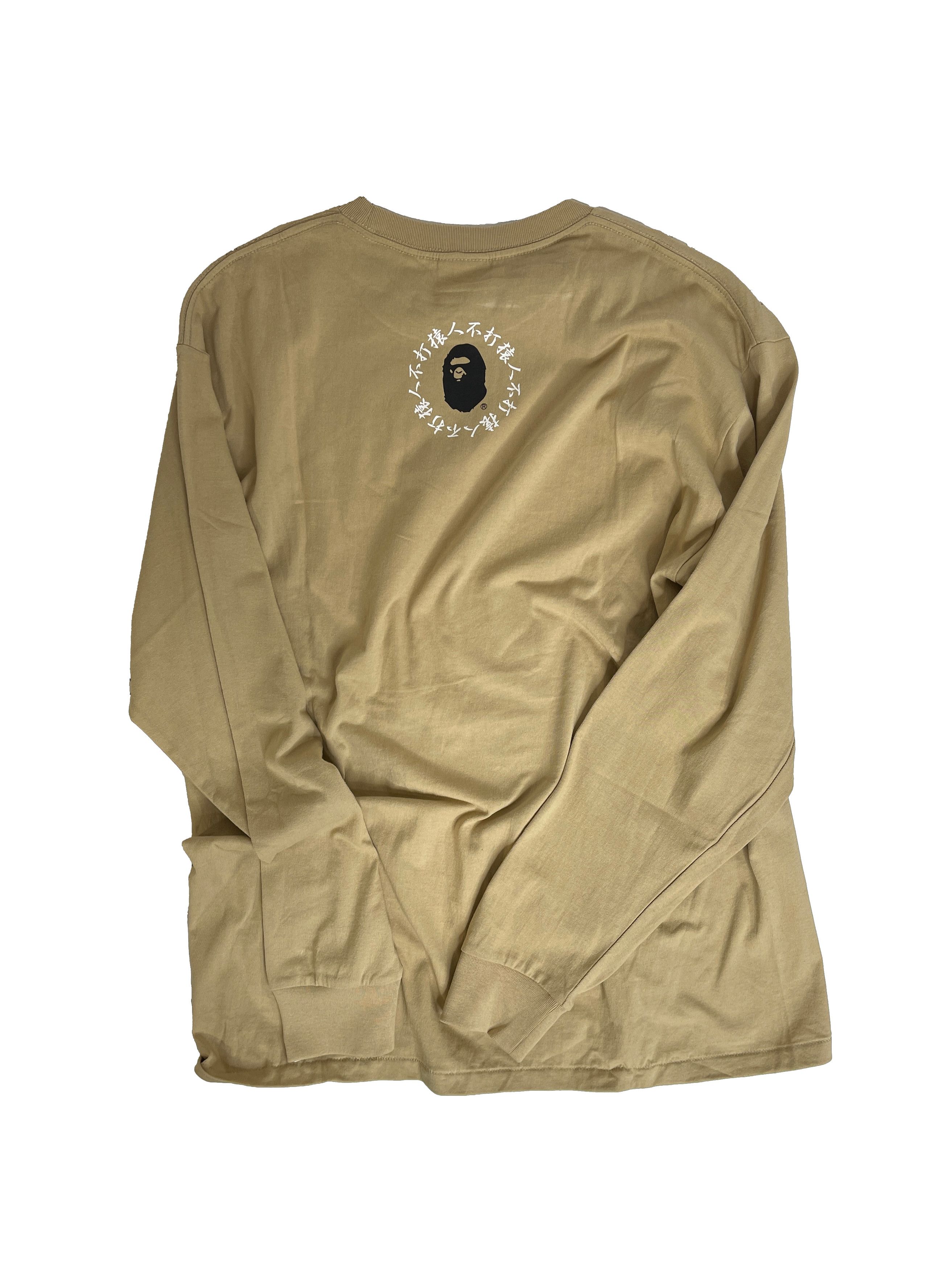 Bape BAPE Kanji Logo Asnka Long-Sleeve Tee Beige Size US XXL / EU 58 / 5 - 3 Thumbnail