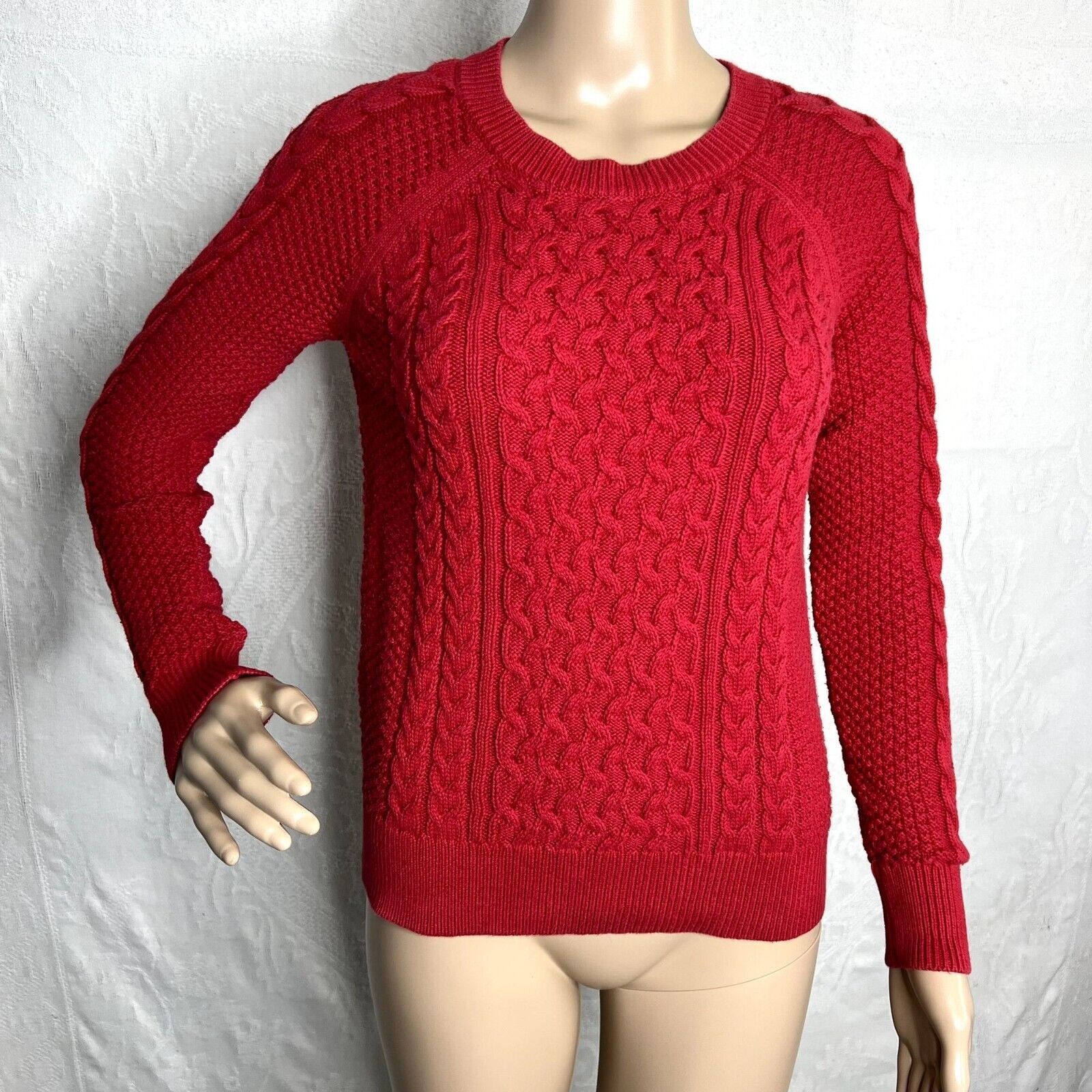 Gap Gap Red Chunky Knit Crewneck Sweater Size XS / US 0-2 / IT 36-38 - 1 Thumbnail