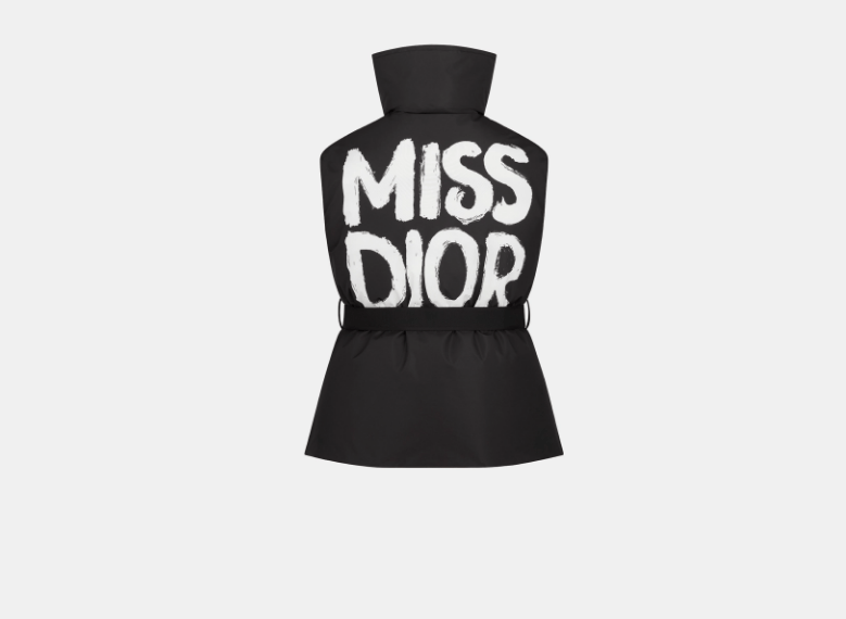Dior o1w1db11225 457C71 Belted Puffer Vest in Black/White Size XL / US 12-14 / IT 48-50 - 2 Thumbnail