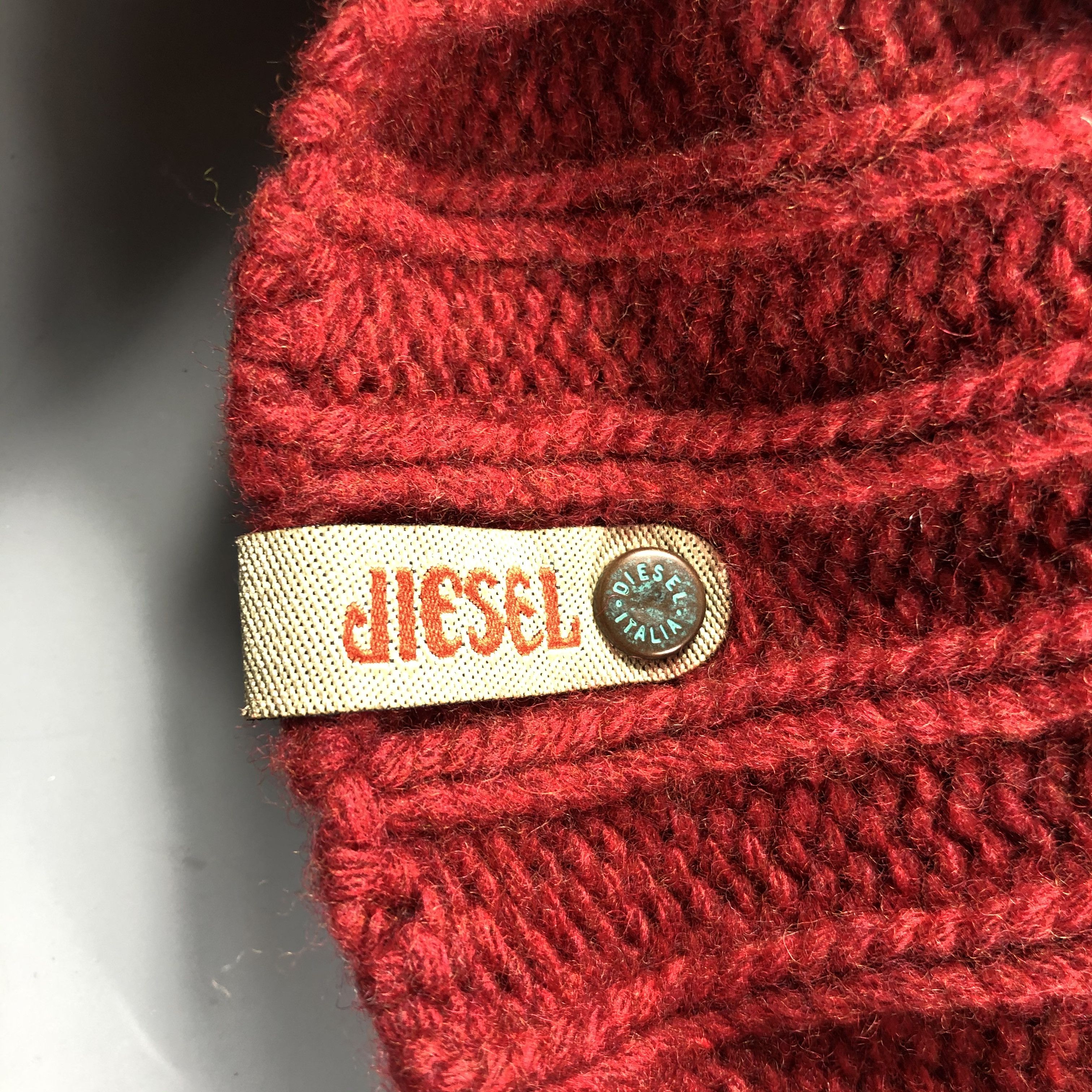 Diesel Diesel Aran Isle Beanie Snow Hat Snow Cap -D108 Size ONE SIZE - 4 Thumbnail