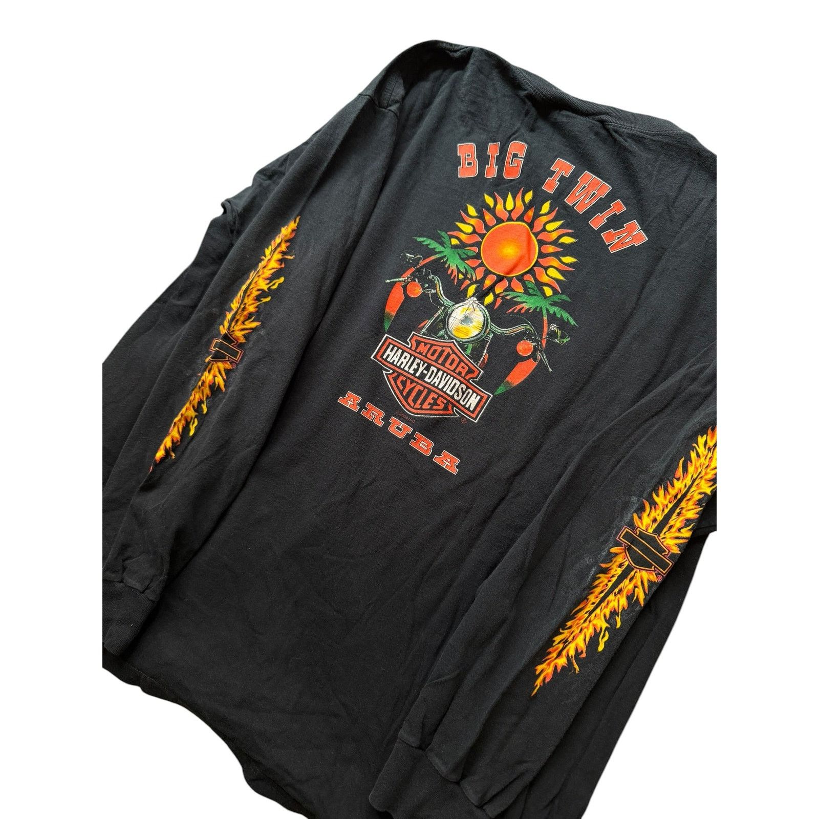 Harley Davidson Vintage Harley Davidson Flames Long Sleeve Size US XXL / EU 58 / 5 - 6 Thumbnail