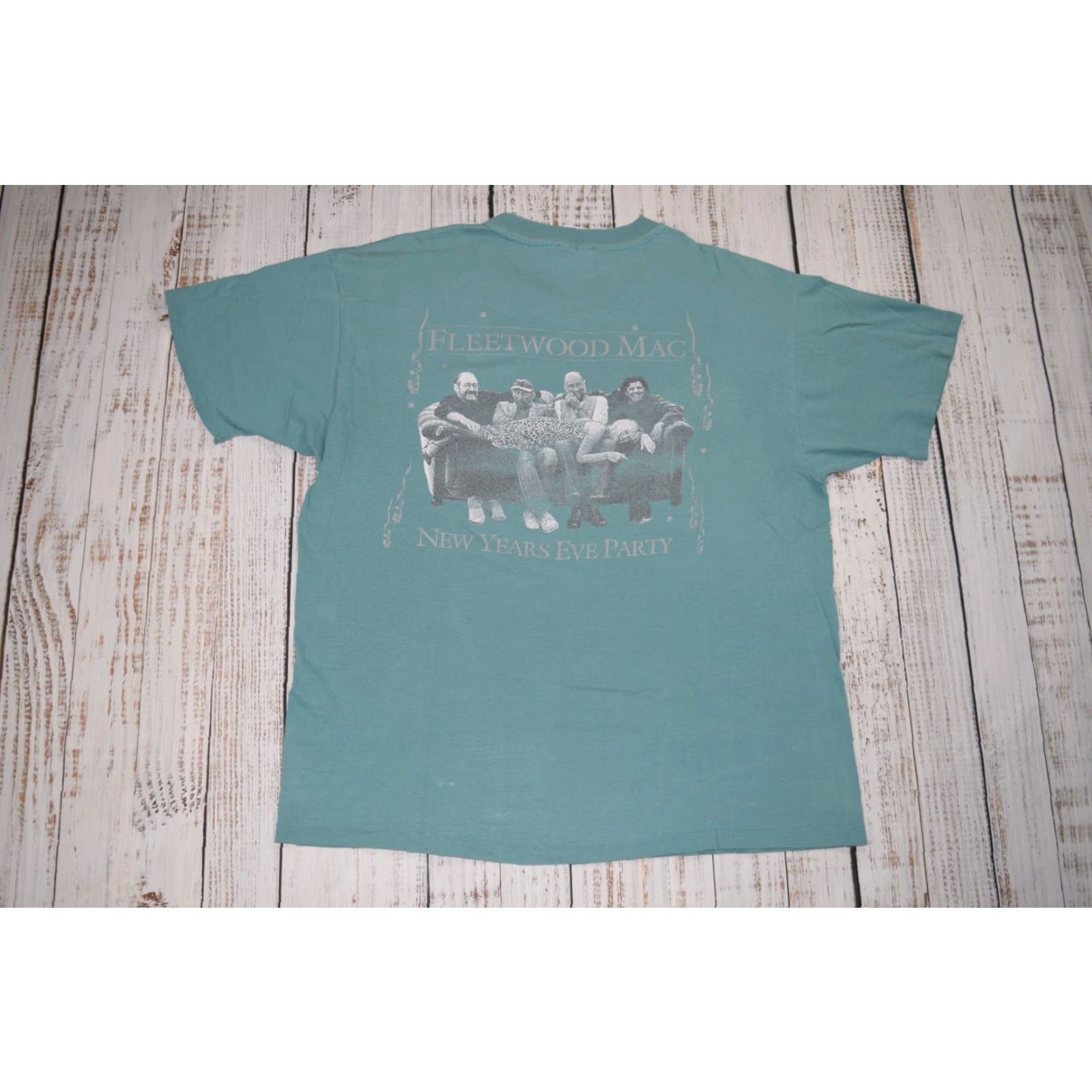 Hanes Vintage Fleetwood Mac New Year's Eve Las Vegas T-Shirt Men XL Blue 90s Stevie Nicks Concert Rock Logo Size US XL / EU 56 / 4 - 6 Thumbnail