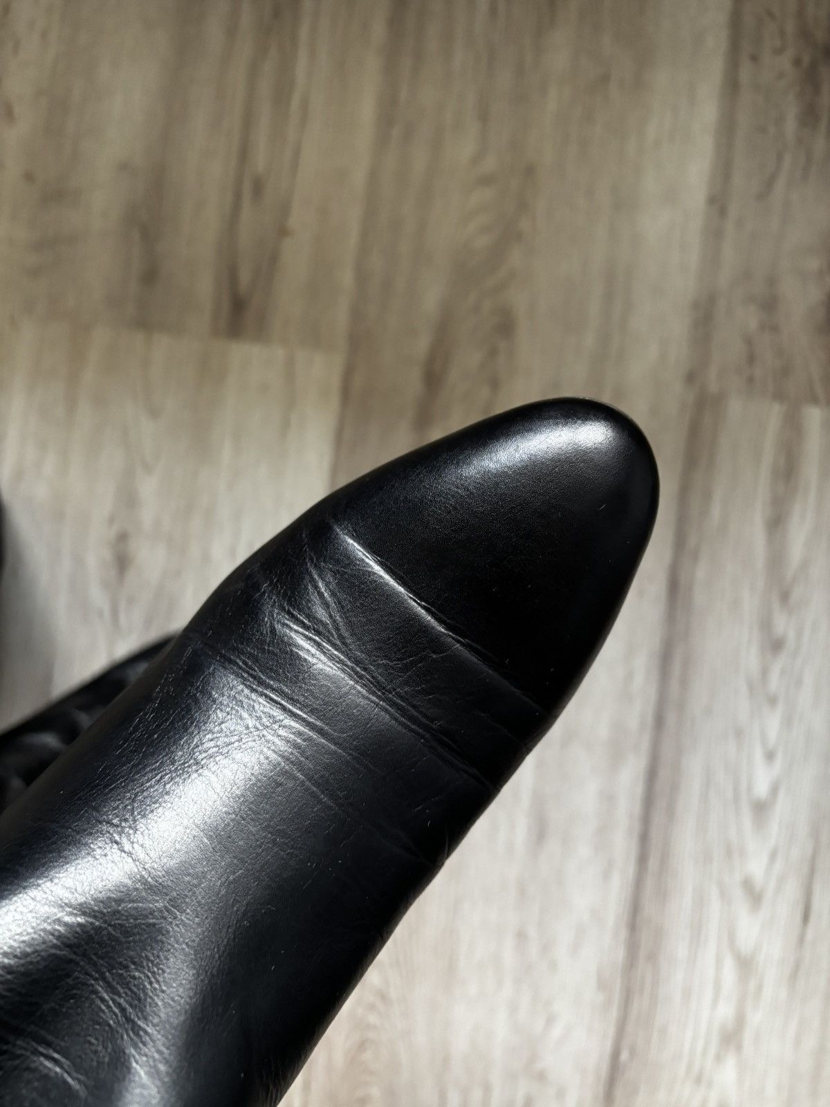 Bally Vintage Bally Patchwork Leather Knee High Boots Black Size US 6.5 / IT 36.5 - 21 Thumbnail