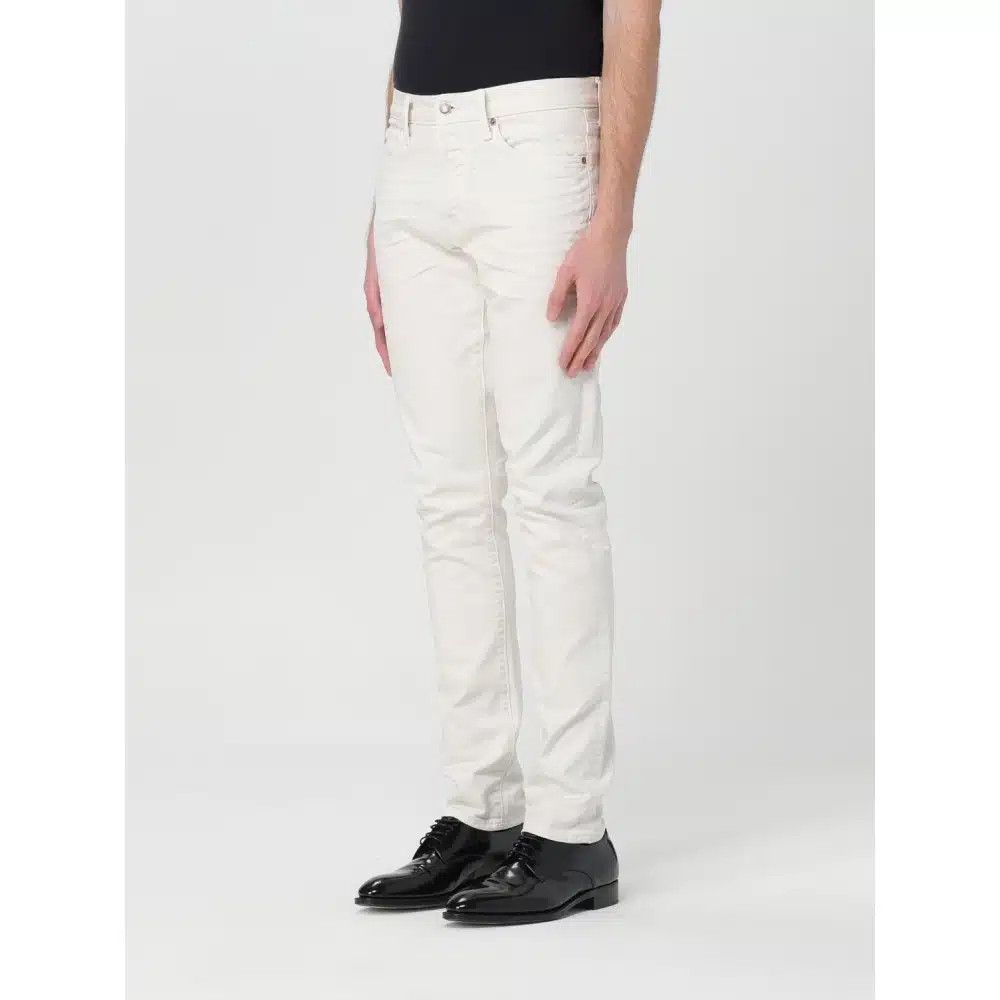 Tom Ford o1loc1c0425 DPR001 Regular Fit Denim in White Size US 33 - 2 Thumbnail