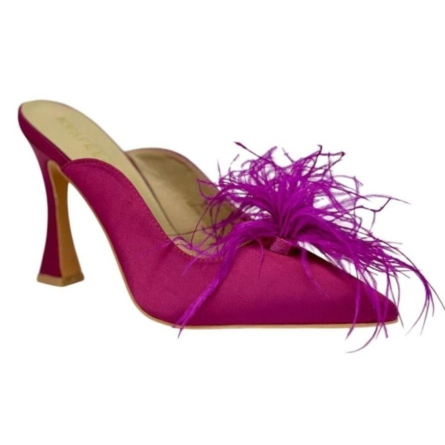Other KAYLEEN / Cailin-20 / Pink Satin / Mule Heels / With Feather Size US 9 / IT 39 - 1 Thumbnail