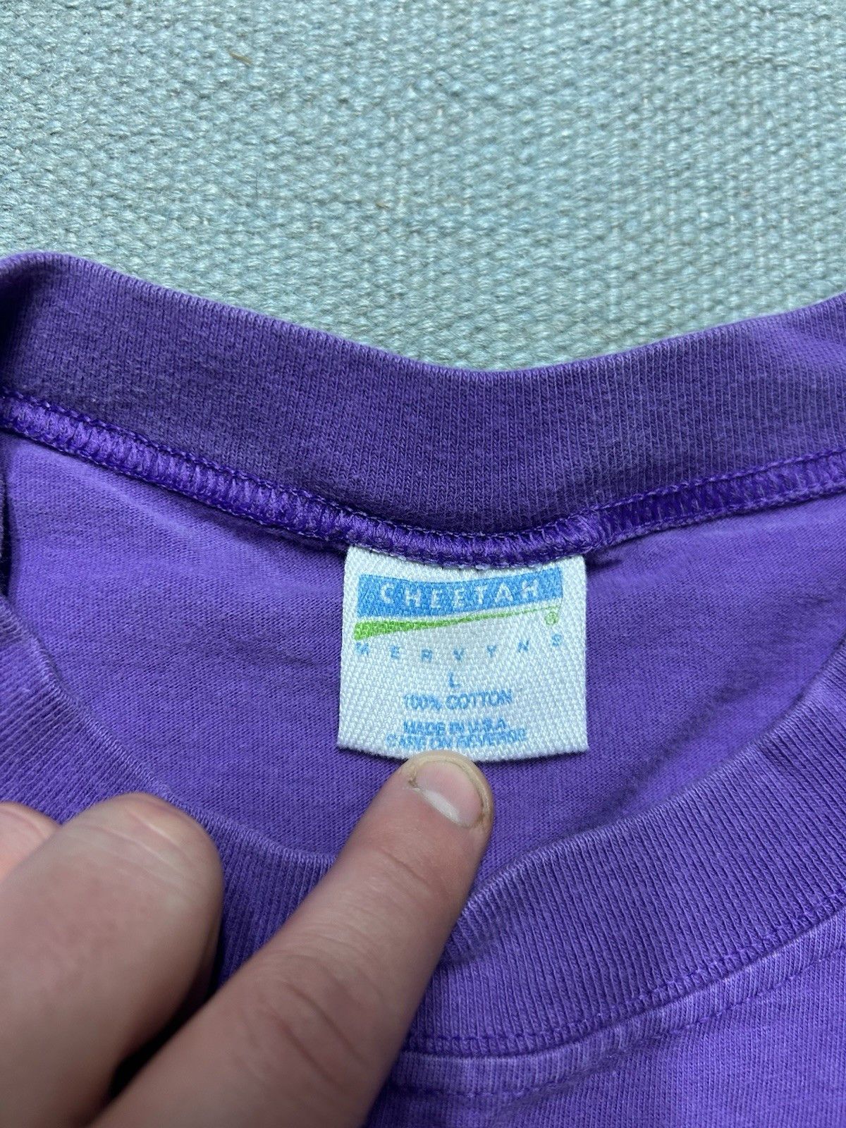 Vintage Vtg 90s pocket t shirt blank plum cheetah cotton USA large Size US L / EU 52-54 / 3 - 5 Thumbnail