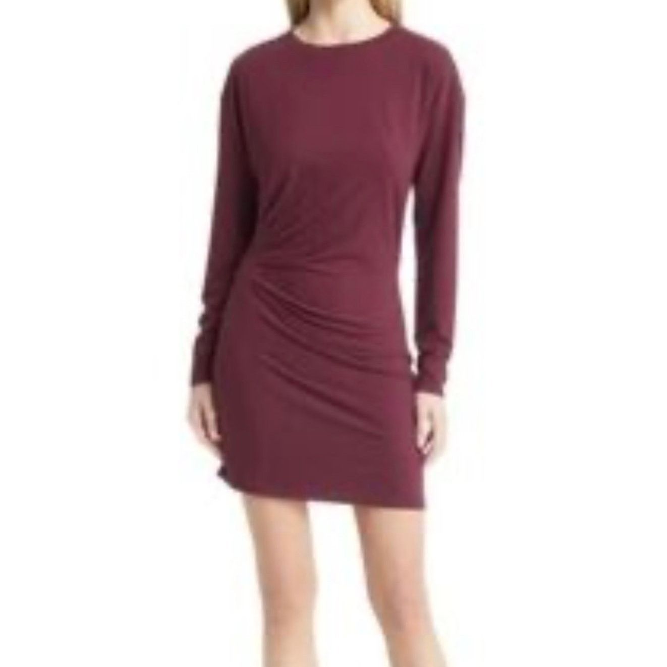 Other Open Edit Women's Plumb Purple Ruched Side Mini Dress S NWT Size S / US 4 / IT 40 - 1 Thumbnail