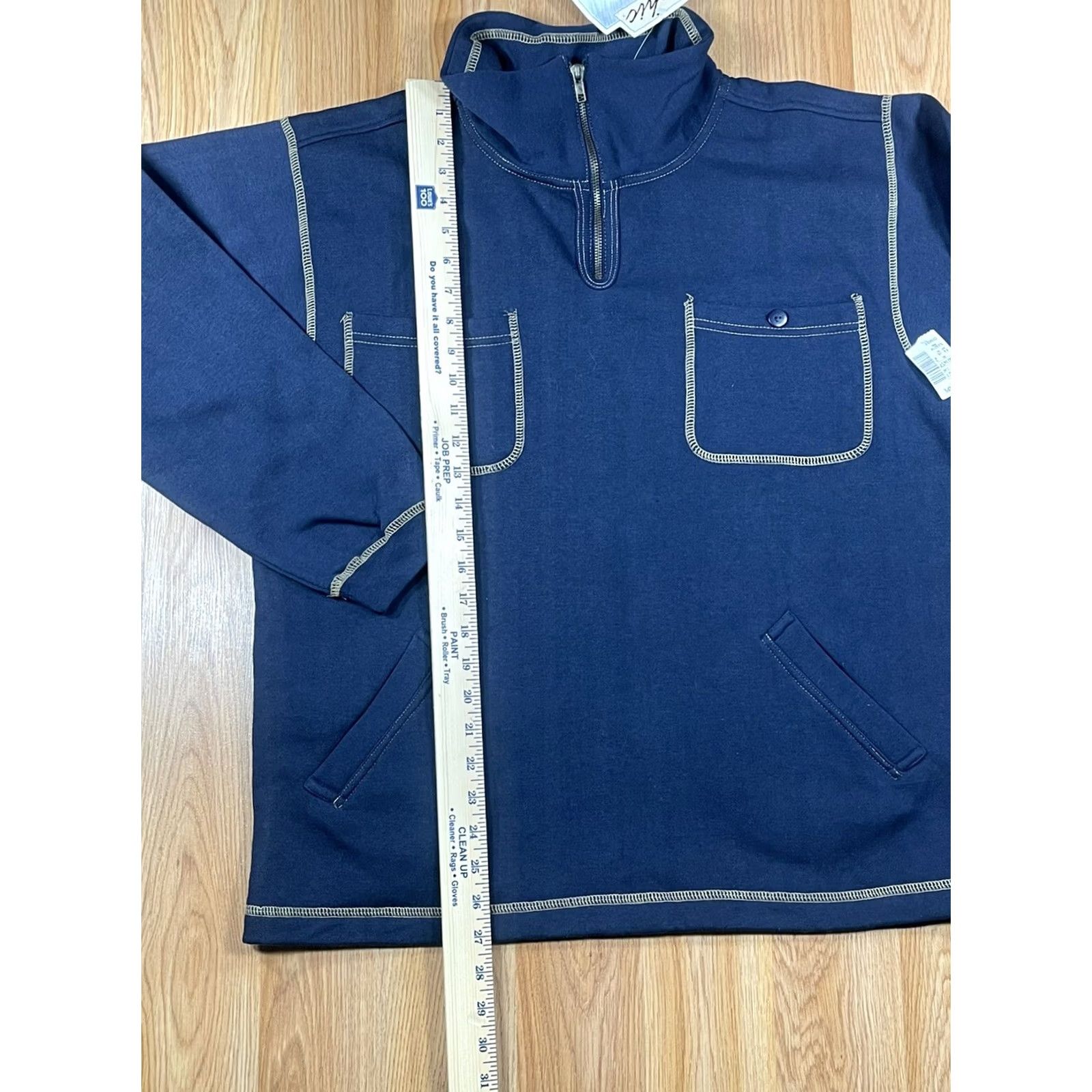 Vintage Chic Navy Blue Long Sleeve 1/4 Zip Pullover Sweater Mens M Cotton Polyester SHIRT Pullover Zipper Mens Size US M / EU 48-50 / 2 - 3 Thumbnail