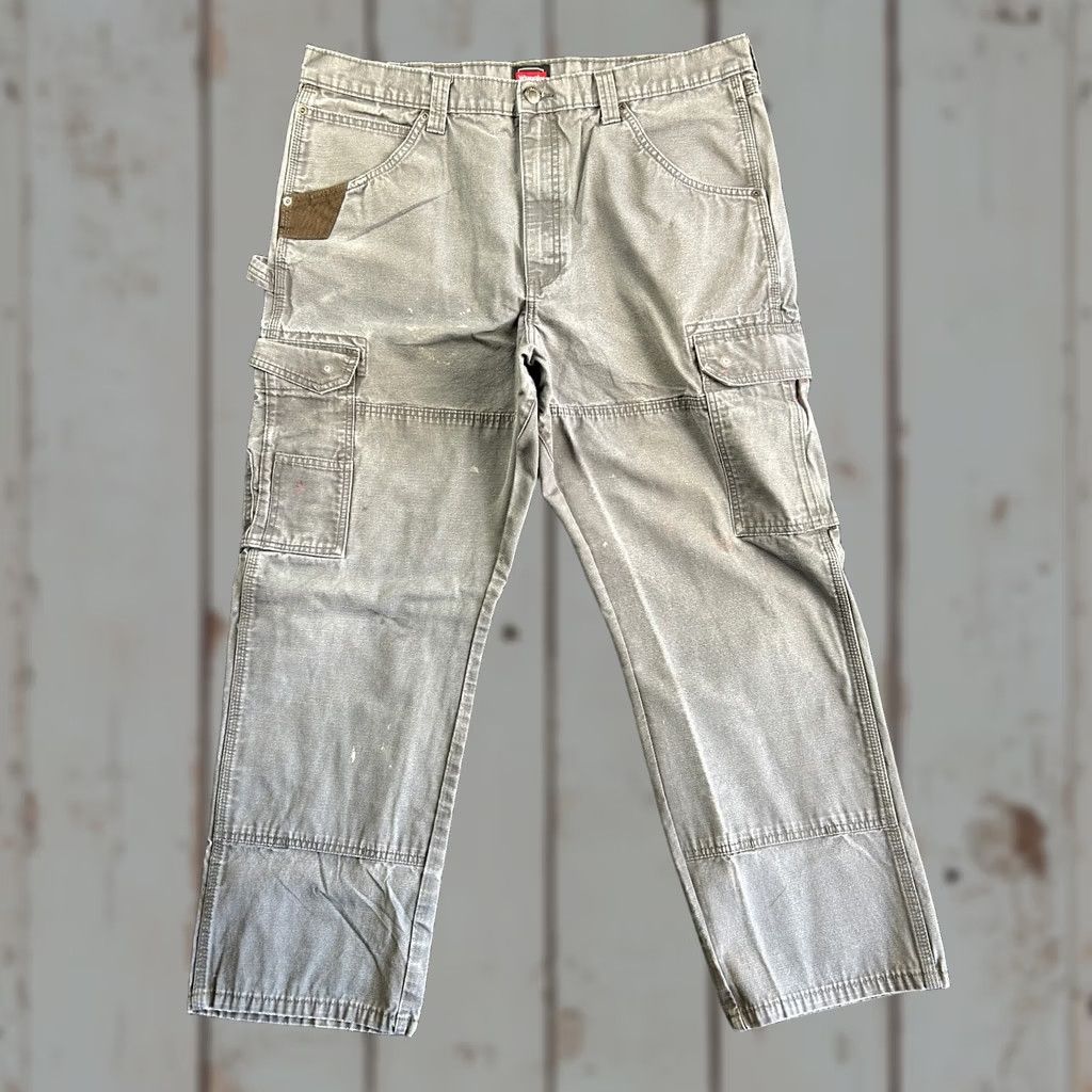 Wrangler Wrangler Workwear Pants Gray 38 x 30 Cargo Carpenter Real Distressed Thick Size US 38 / EU 54 - 1 Thumbnail