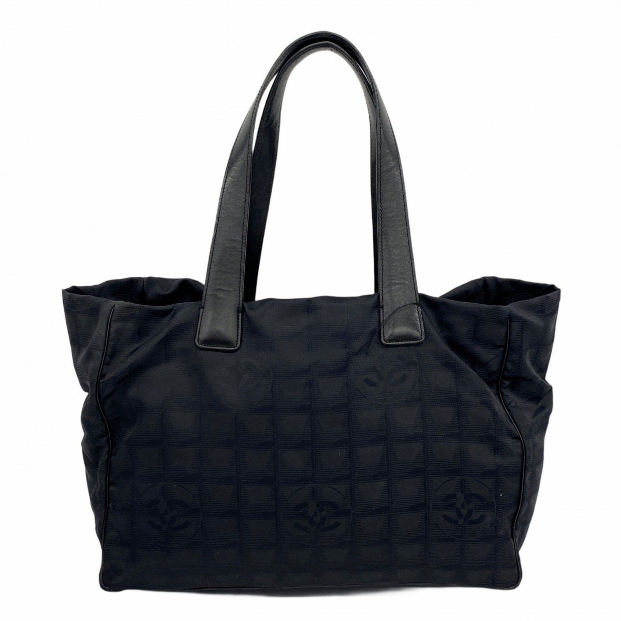 Chanel Tote Bag New Travel Nylon Black Women's