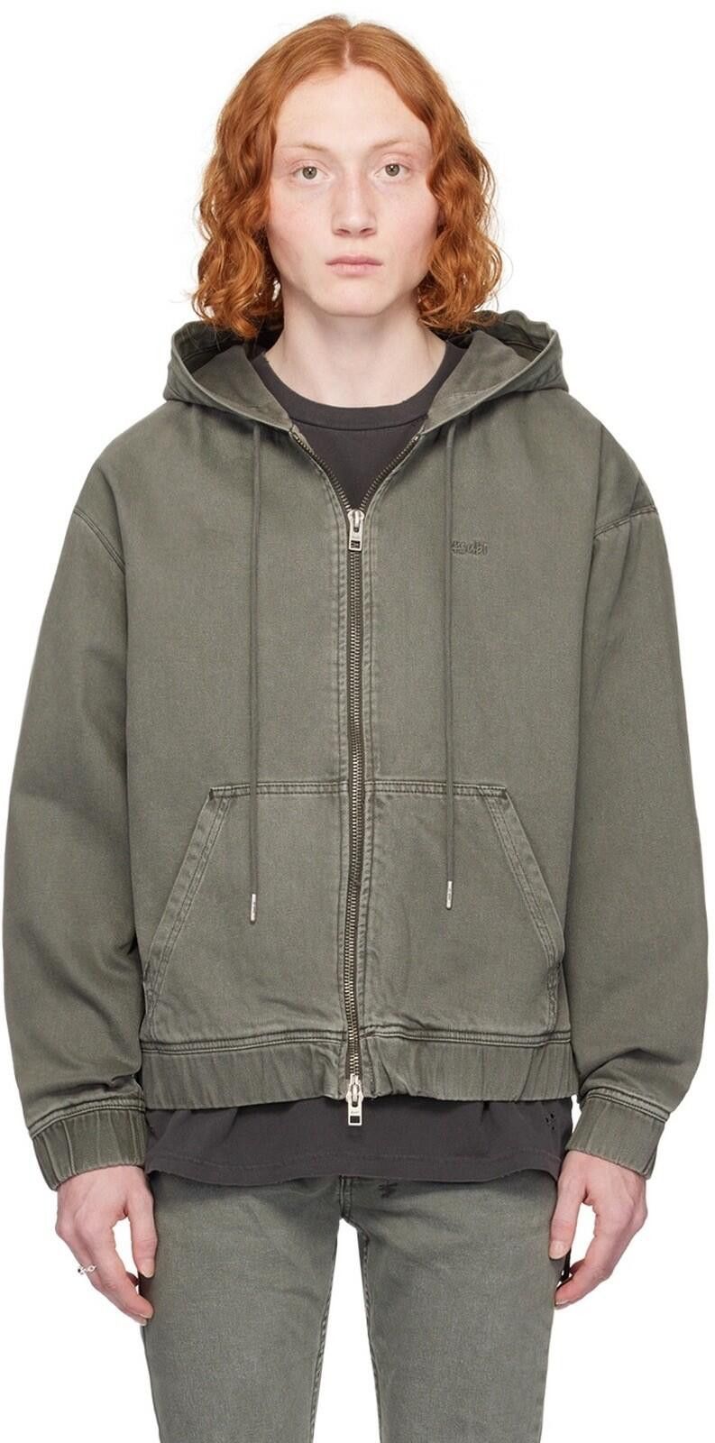 Ksubi Ksubi mens surplus green grey zip up jacket medium m denim Size US 32 / EU 48 - 2 Thumbnail