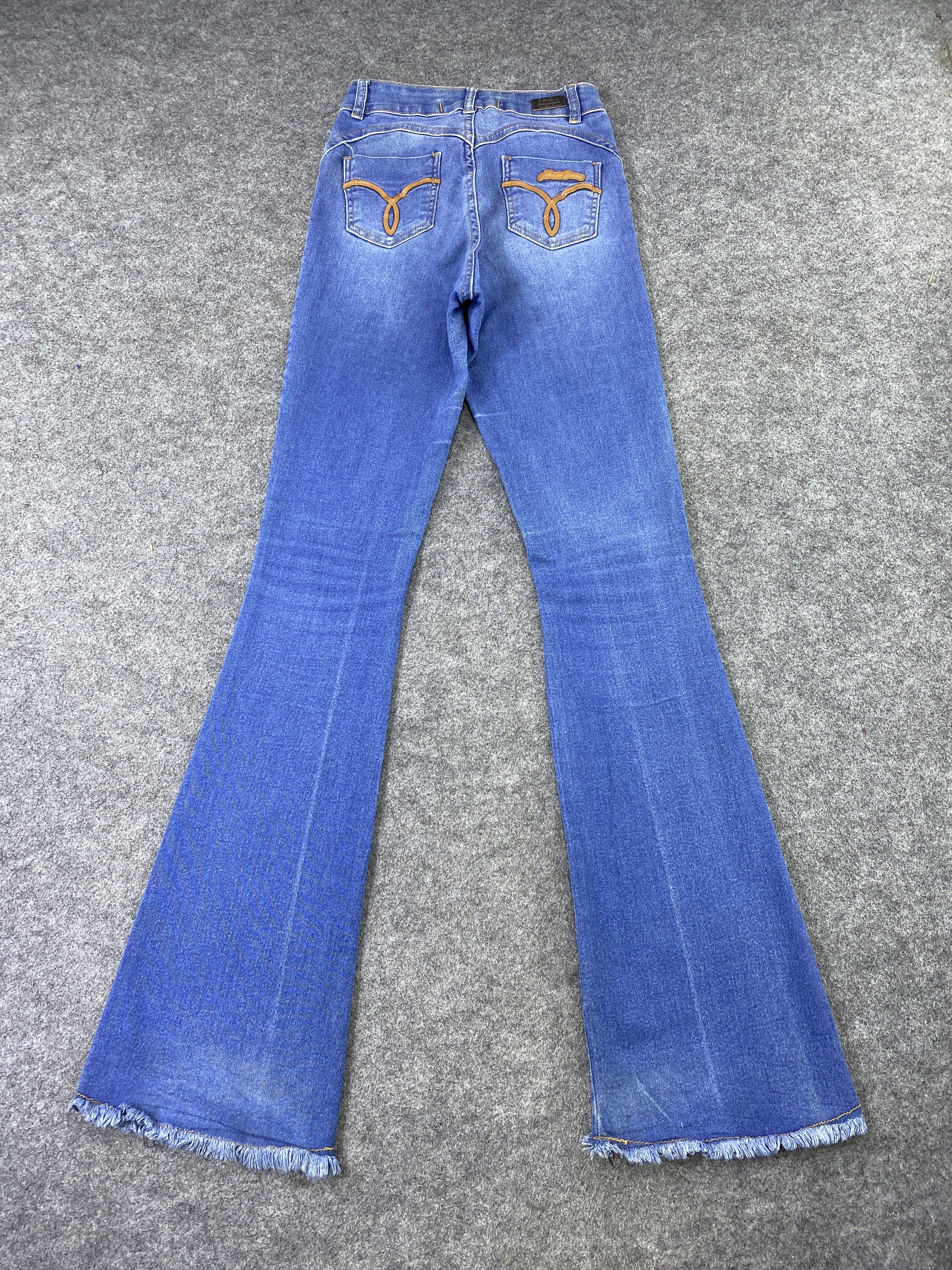 Jean ABUZIV JEANS BLUE WASH FLARE DENIM-J1135 Size 24" / US 00 / IT 34 - 4 Thumbnail