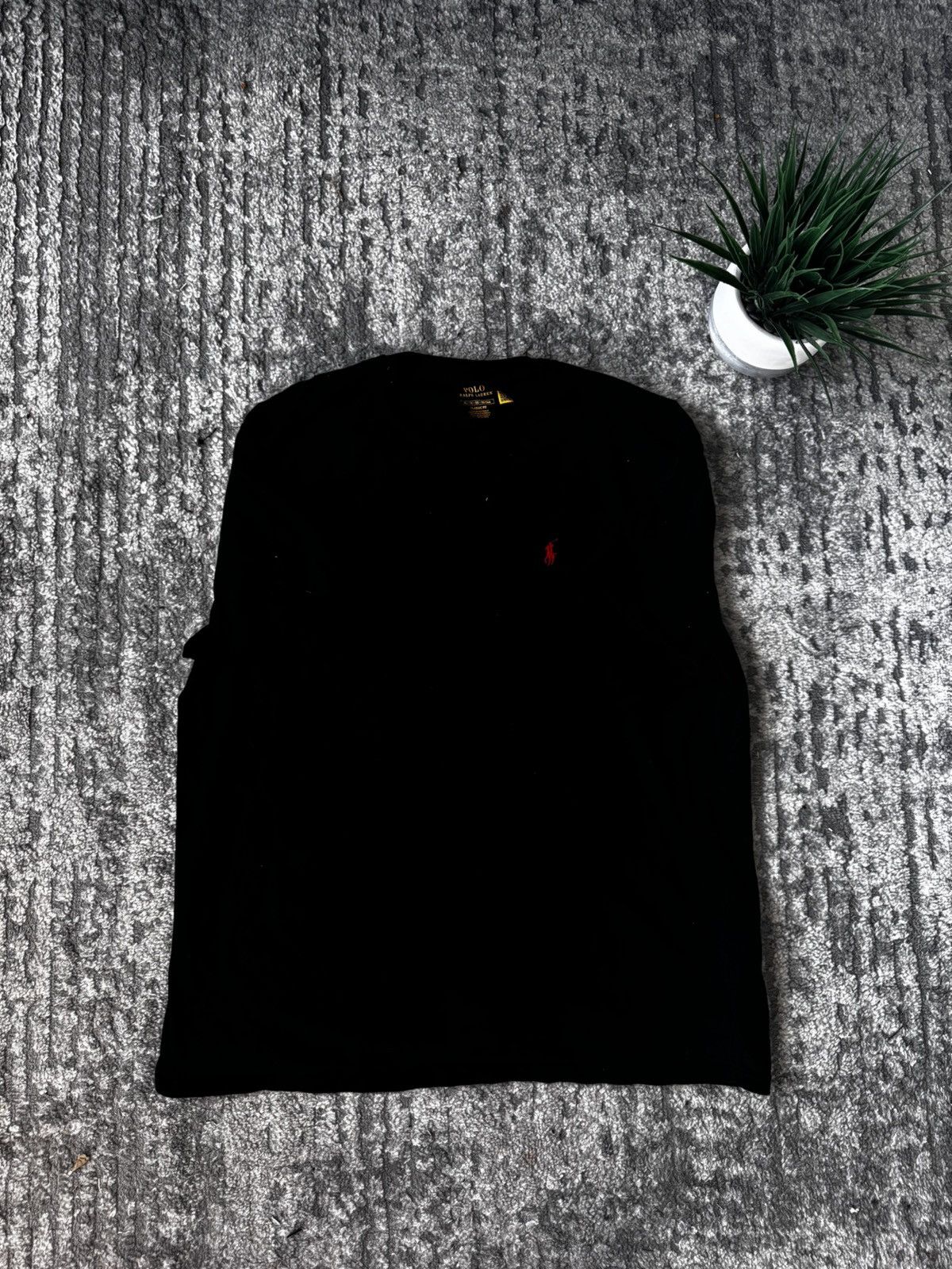 Polo Ralph Lauren × Vintage XL polo black shirt with red logo Size US XL / EU 56 / 4 - 1 Thumbnail