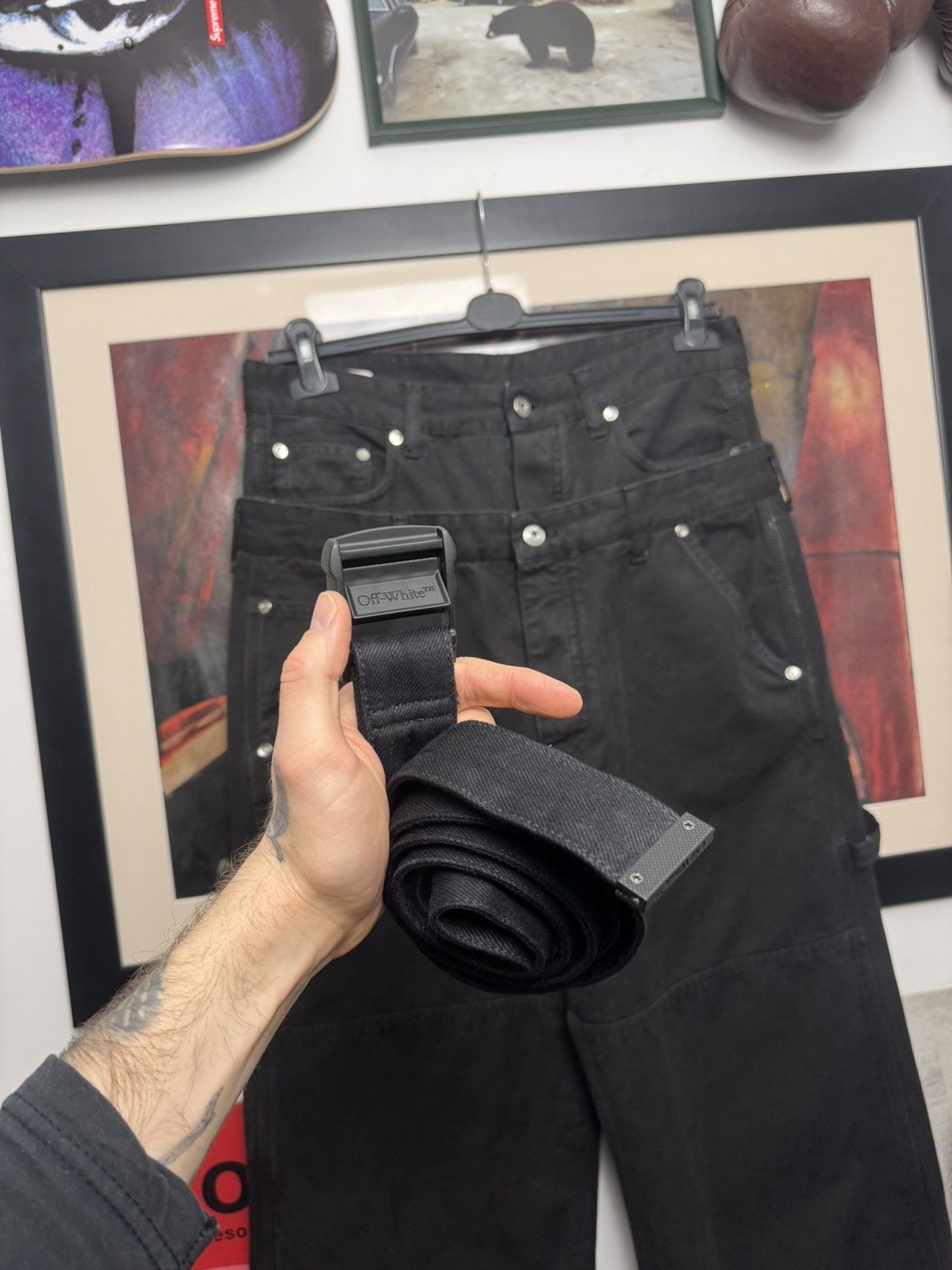 Off-White Off-White Double-Waist Designer Baggy Jeans Luxury Denim Size US 32 / EU 48 - 4 Thumbnail