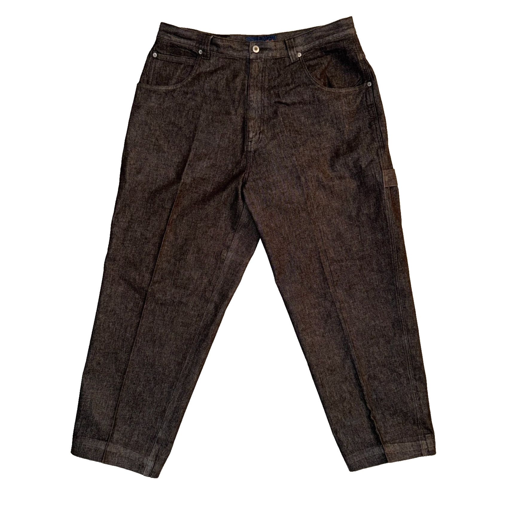 Denime GODBODY Denim Jacket & Baggy Jeans XL Brown 100% Cotton Button Up Hip Hop Men Casual Size US 36 / EU 52 - 5 Thumbnail