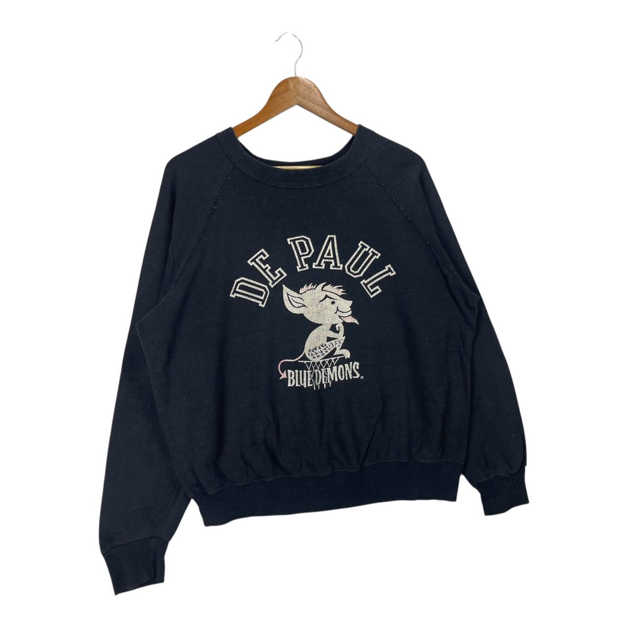 Vintage Vintage De Paul Blue Demons University Pullover Sweatshirt Size US L / EU 52-54 / 3 - 3 Thumbnail