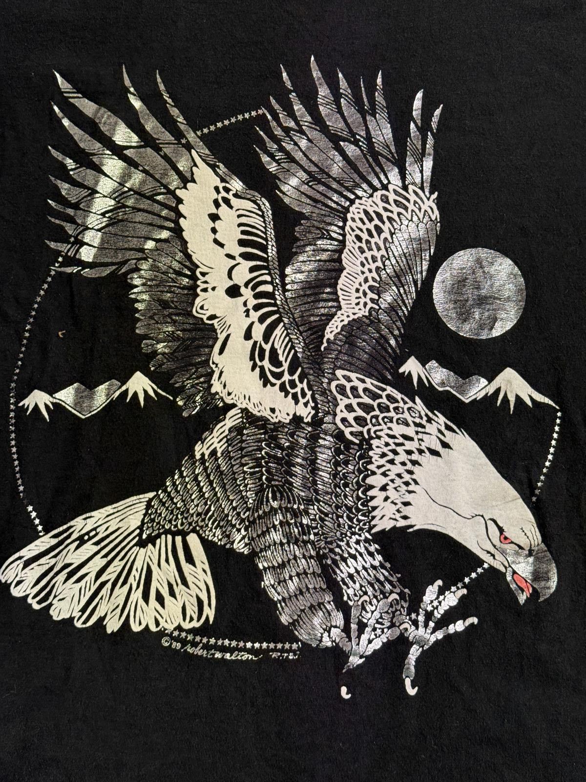 Fruit Of The Loom Vintage Bald Eagle Metallic T-shirt Native Art Tee - L Size US L / EU 52-54 / 3 - 3 Thumbnail