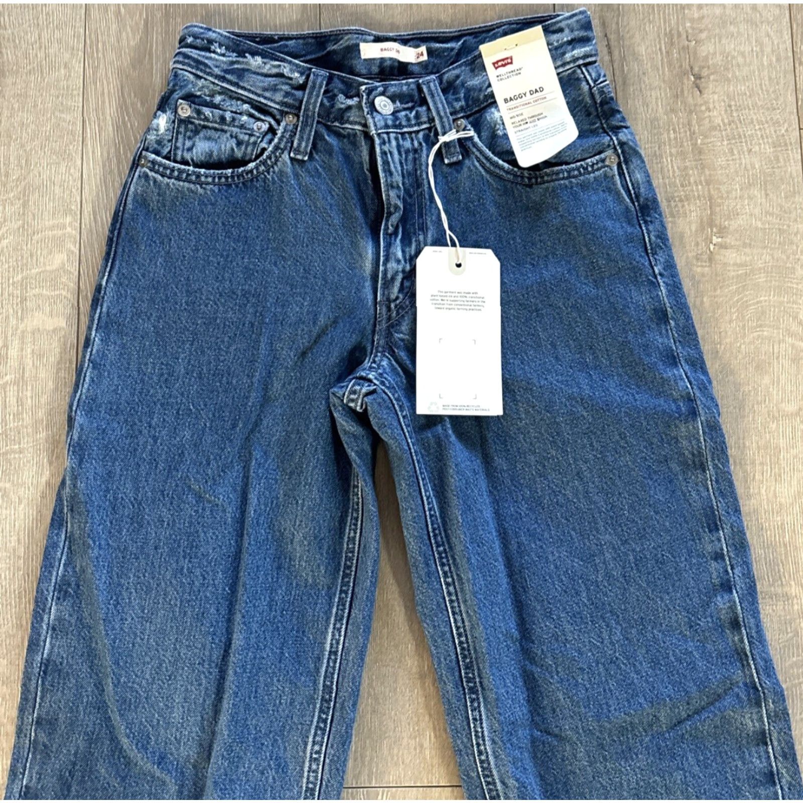 Levi's Levi's Women’s Baggy Dad Jeans Blue Denim Medium Wash Size 24 Size 26" / US 2 / IT 38 - 3 Thumbnail
