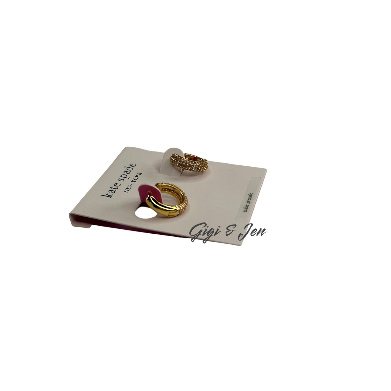 Kate Spade Kate Spade Cubic Zirconia Pink Pave Mini Huggies Earrings Size ONE SIZE - 3 Thumbnail
