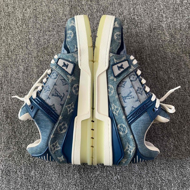 Louis Vuitton Louis Vuitton Denim Low-Top Trainers for Men -2508 Size US 8.5 / IT 38.5 - 3 Thumbnail